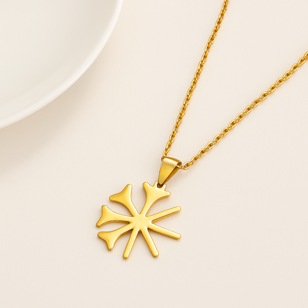 Goldene Jesidischer Stern Halskette – Symbol der Yeziden