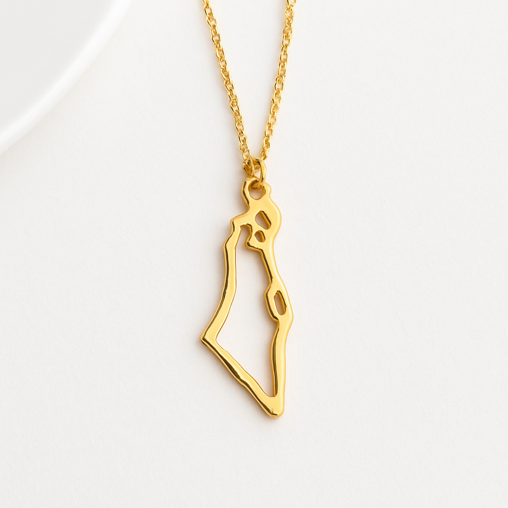 Goldene Palästina Halskette mit Länderumriss