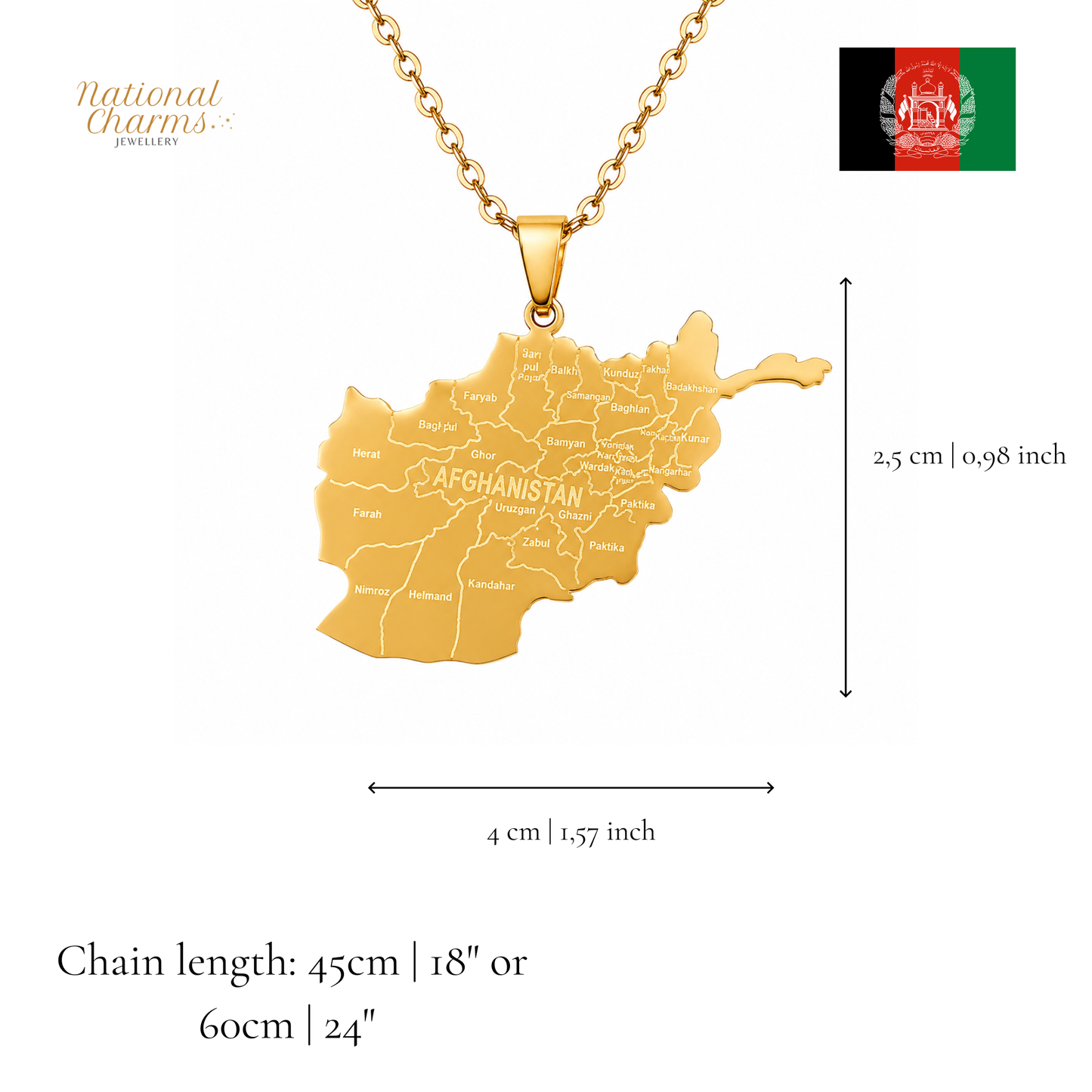 Länderkette Anhänger Halskette – Edelstahl, Gold- & Silber-Optik, 140+ Länder & Kulturen – Unisex Geschenk für Männer und Frauen – Perfekt für Geburtstage, Weihnachten und als Zeichen deiner Wurzeln