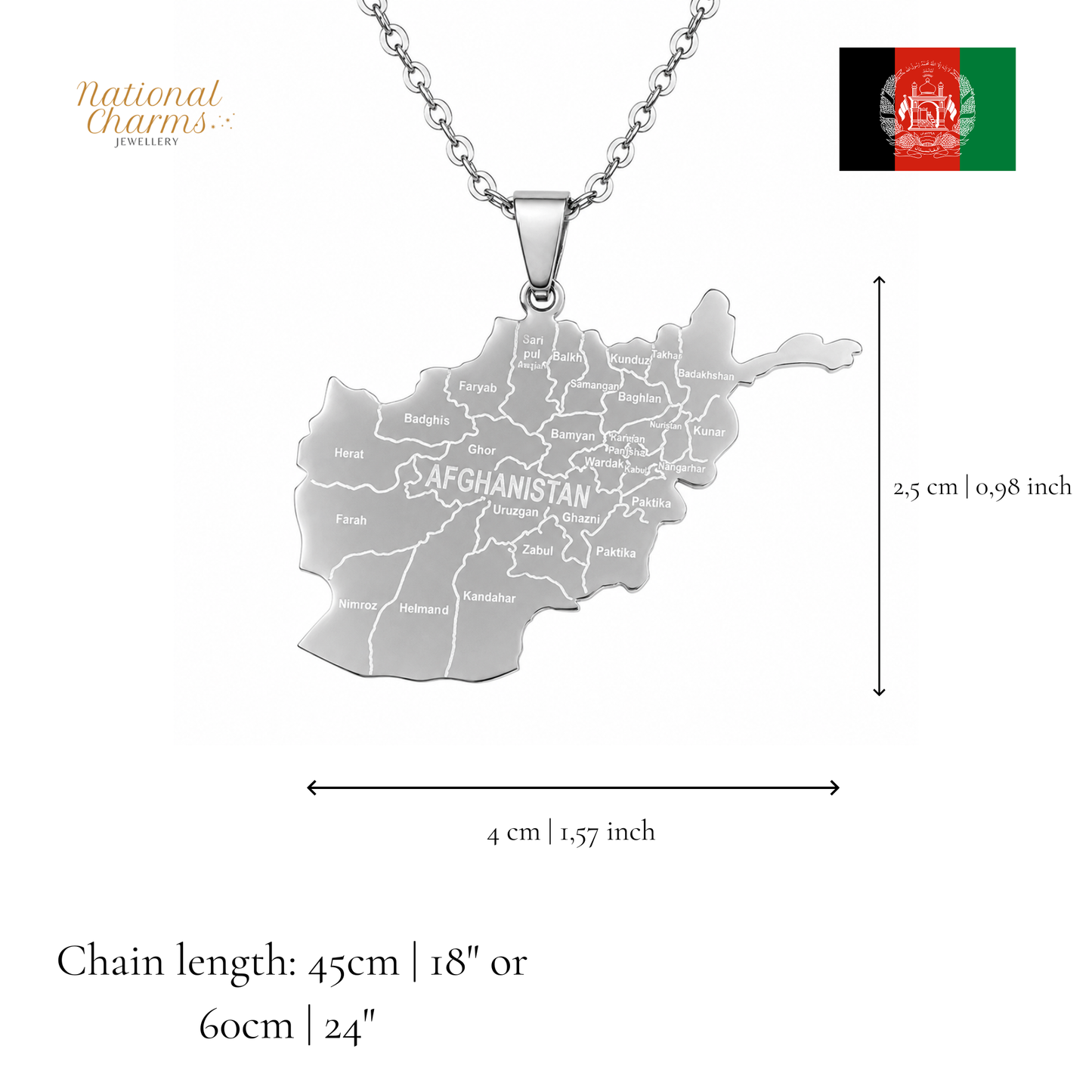 Länderkette Anhänger Halskette – Edelstahl, Gold- & Silber-Optik, 140+ Länder & Kulturen – Unisex Geschenk für Männer und Frauen – Perfekt für Geburtstage, Weihnachten und als Zeichen deiner Wurzeln