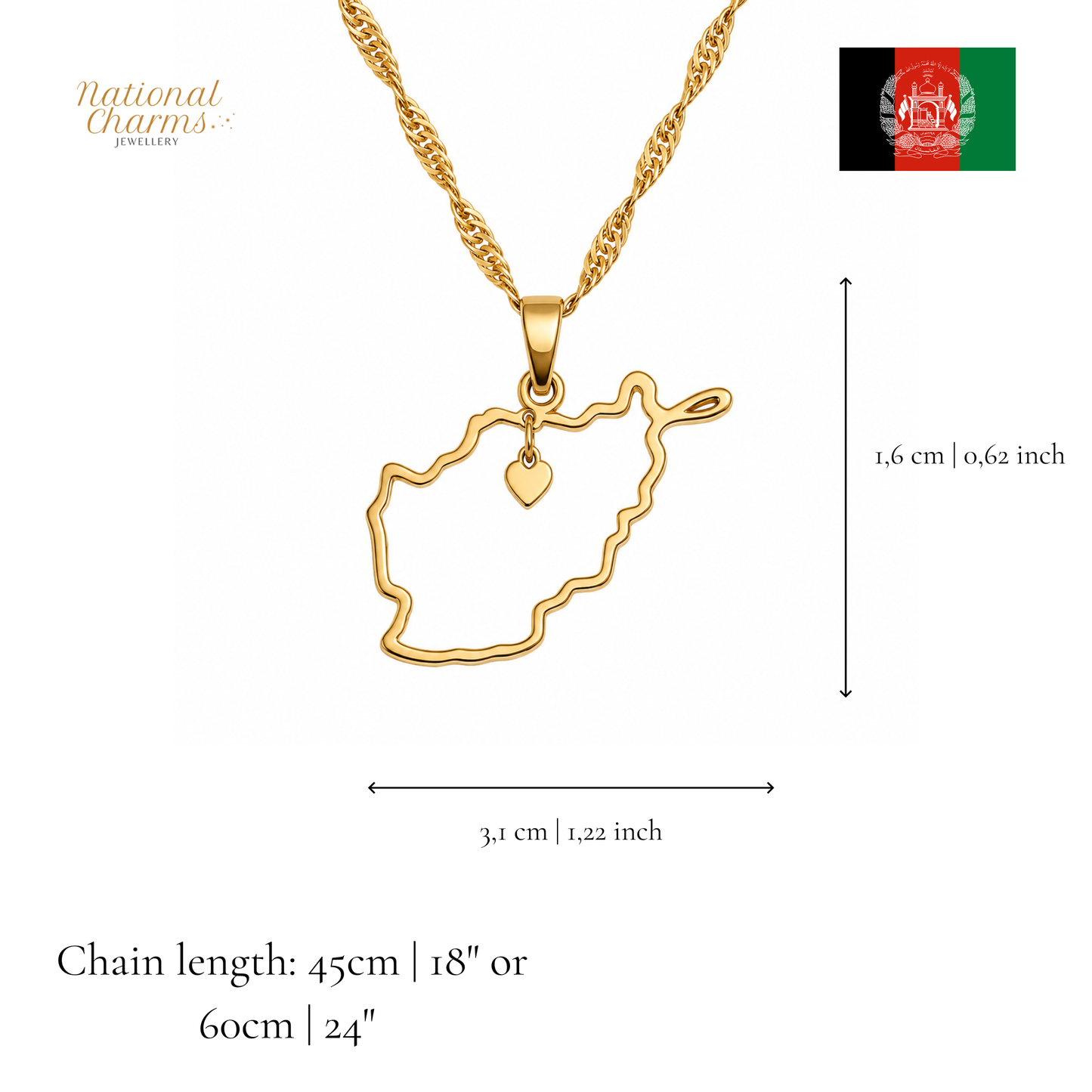 Länderkette Anhänger Halskette – Edelstahl, Gold- & Silber-Optik, 140+ Länder & Kulturen – Unisex Geschenk für Männer und Frauen – Perfekt für Geburtstage, Weihnachten und als Zeichen deiner Wurzeln