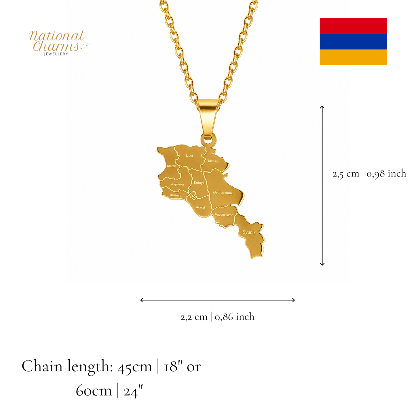 Länderkette Anhänger Halskette – Edelstahl, Gold- & Silber-Optik, 140+ Länder & Kulturen – Unisex Geschenk für Männer und Frauen – Perfekt für Geburtstage, Weihnachten und als Zeichen deiner Wurzeln