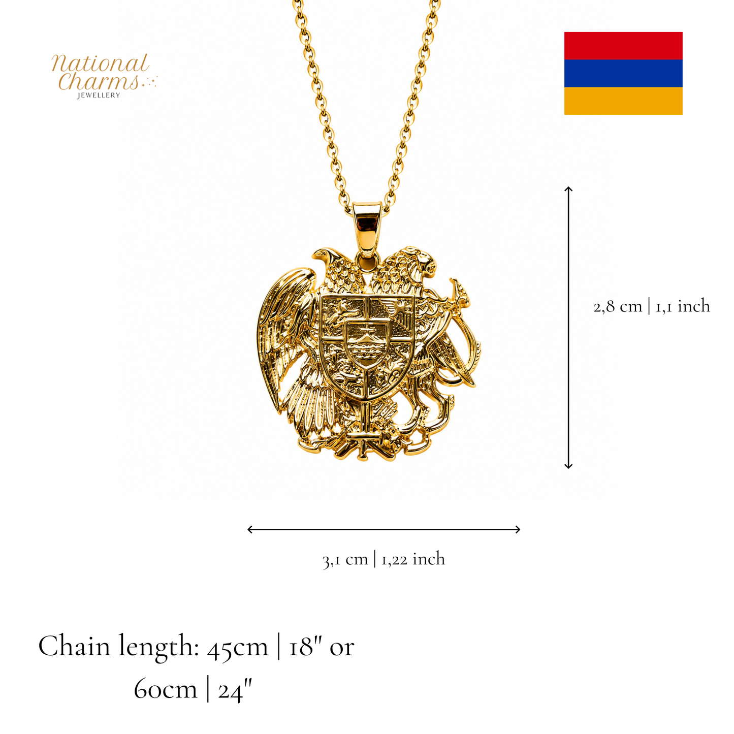 Länderkette Anhänger Halskette – Edelstahl, Gold- & Silber-Optik, 140+ Länder & Kulturen – Unisex Geschenk für Männer und Frauen – Perfekt für Geburtstage, Weihnachten und als Zeichen deiner Wurzeln