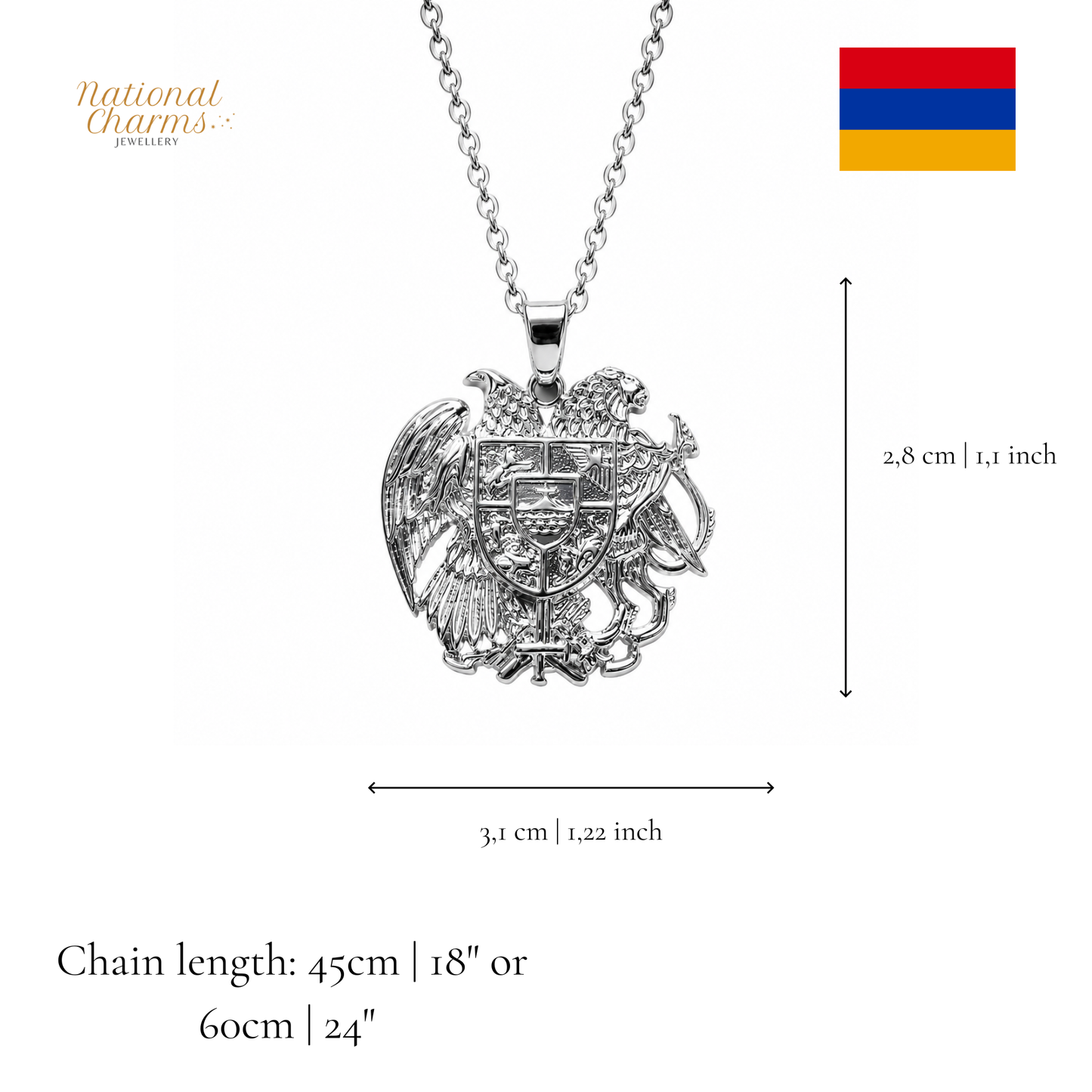 Länderkette Anhänger Halskette – Edelstahl, Gold- & Silber-Optik, 140+ Länder & Kulturen – Unisex Geschenk für Männer und Frauen – Perfekt für Geburtstage, Weihnachten und als Zeichen deiner Wurzeln