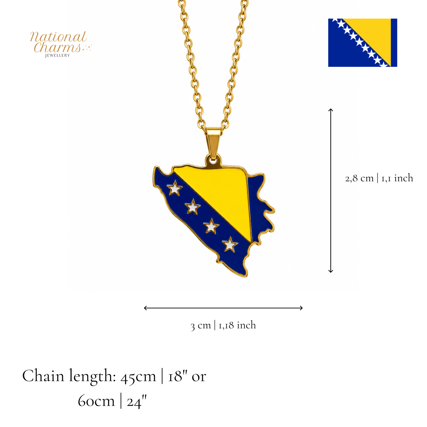 Länderkette Anhänger Halskette – Edelstahl, Gold- & Silber-Optik, 140+ Länder & Kulturen – Unisex Geschenk für Männer und Frauen – Perfekt für Geburtstage, Weihnachten und als Zeichen deiner Wurzeln