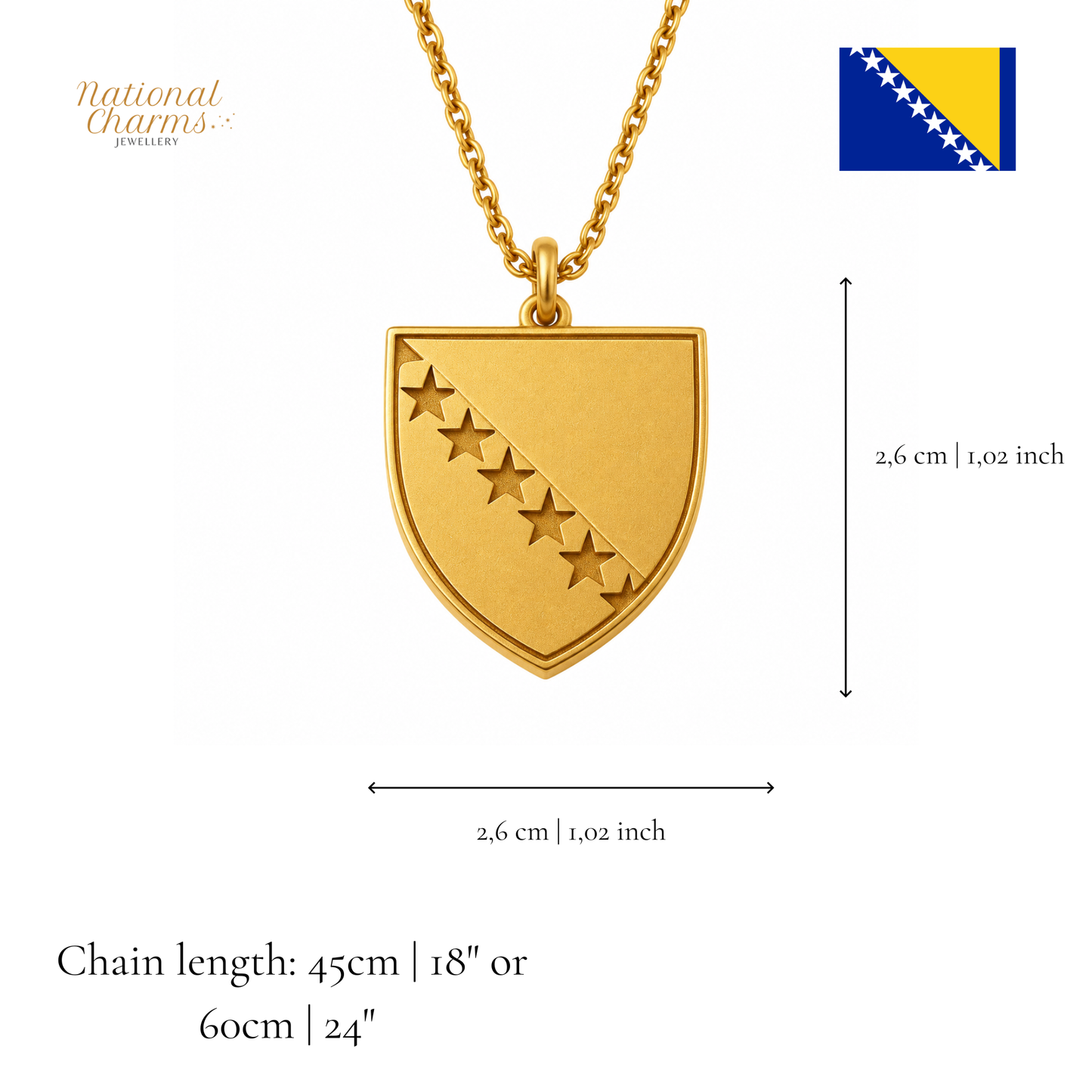 Länderkette Anhänger Halskette – Edelstahl, Gold- & Silber-Optik, 140+ Länder & Kulturen – Unisex Geschenk für Männer und Frauen – Perfekt für Geburtstage, Weihnachten und als Zeichen deiner Wurzeln