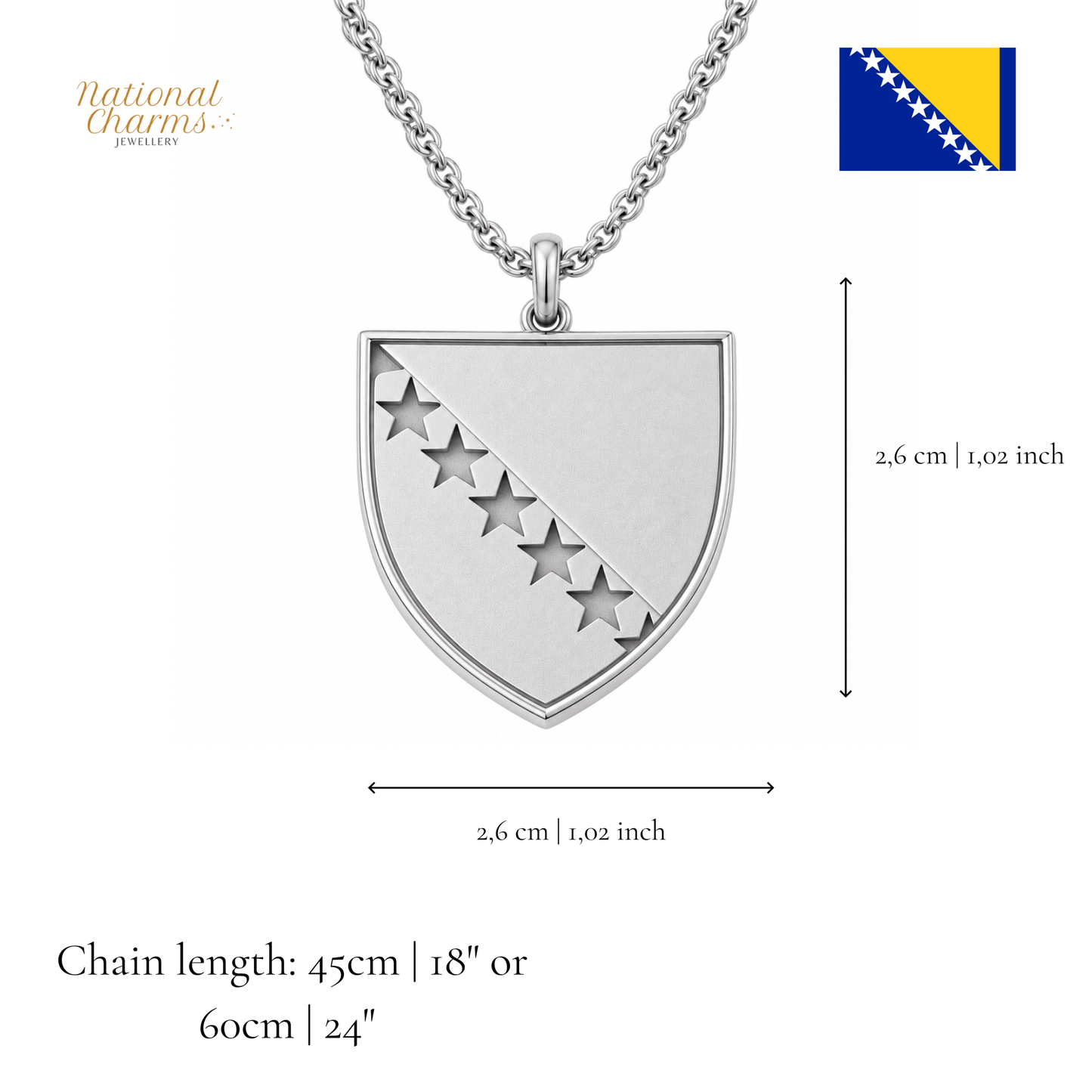 Länderkette Anhänger Halskette – Edelstahl, Gold- & Silber-Optik, 140+ Länder & Kulturen – Unisex Geschenk für Männer und Frauen – Perfekt für Geburtstage, Weihnachten und als Zeichen deiner Wurzeln