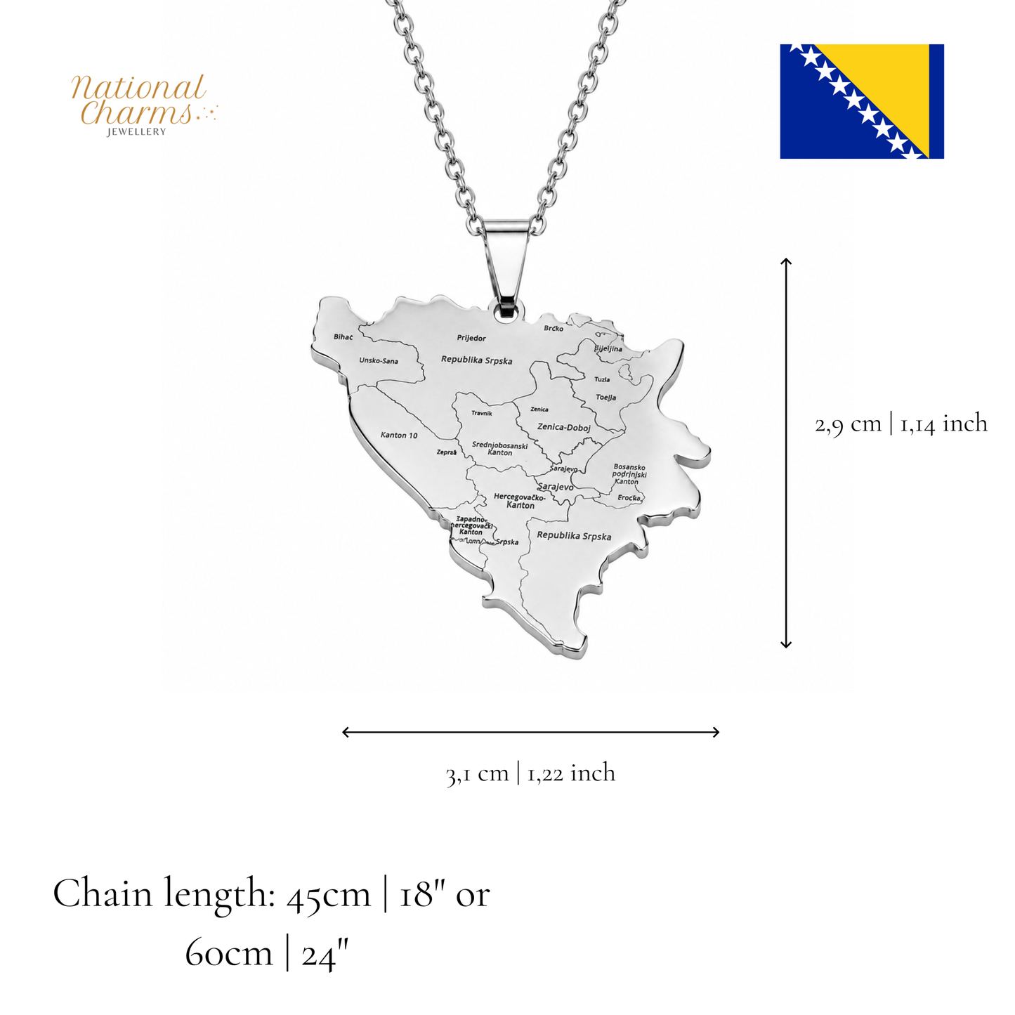 Länderkette Anhänger Halskette – Edelstahl, Gold- & Silber-Optik, 140+ Länder & Kulturen – Unisex Geschenk für Männer und Frauen – Perfekt für Geburtstage, Weihnachten und als Zeichen deiner Wurzeln