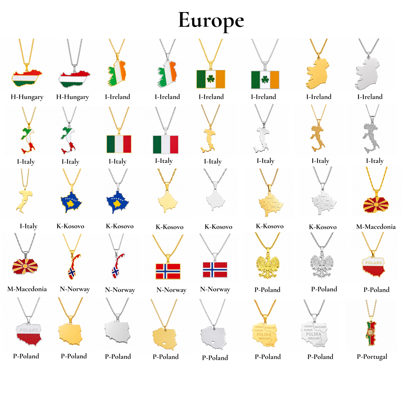 Länderkette Anhänger Halskette – Edelstahl, Gold- & Silber-Optik, 140+ Länder & Kulturen – Unisex Geschenk für Männer und Frauen – Perfekt für Geburtstage, Weihnachten und als Zeichen deiner Wurzeln