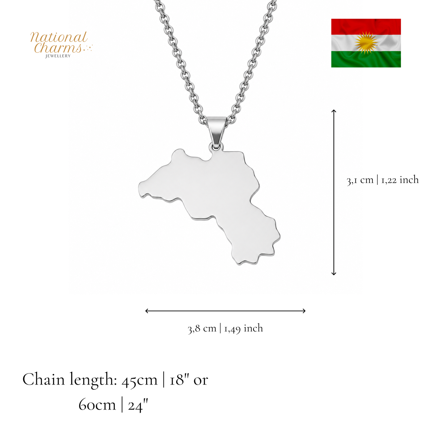 Länderkette Anhänger Halskette – Edelstahl, Gold- & Silber-Optik, 140+ Länder & Kulturen – Unisex Geschenk für Männer und Frauen – Perfekt für Geburtstage, Weihnachten und als Zeichen deiner Wurzeln