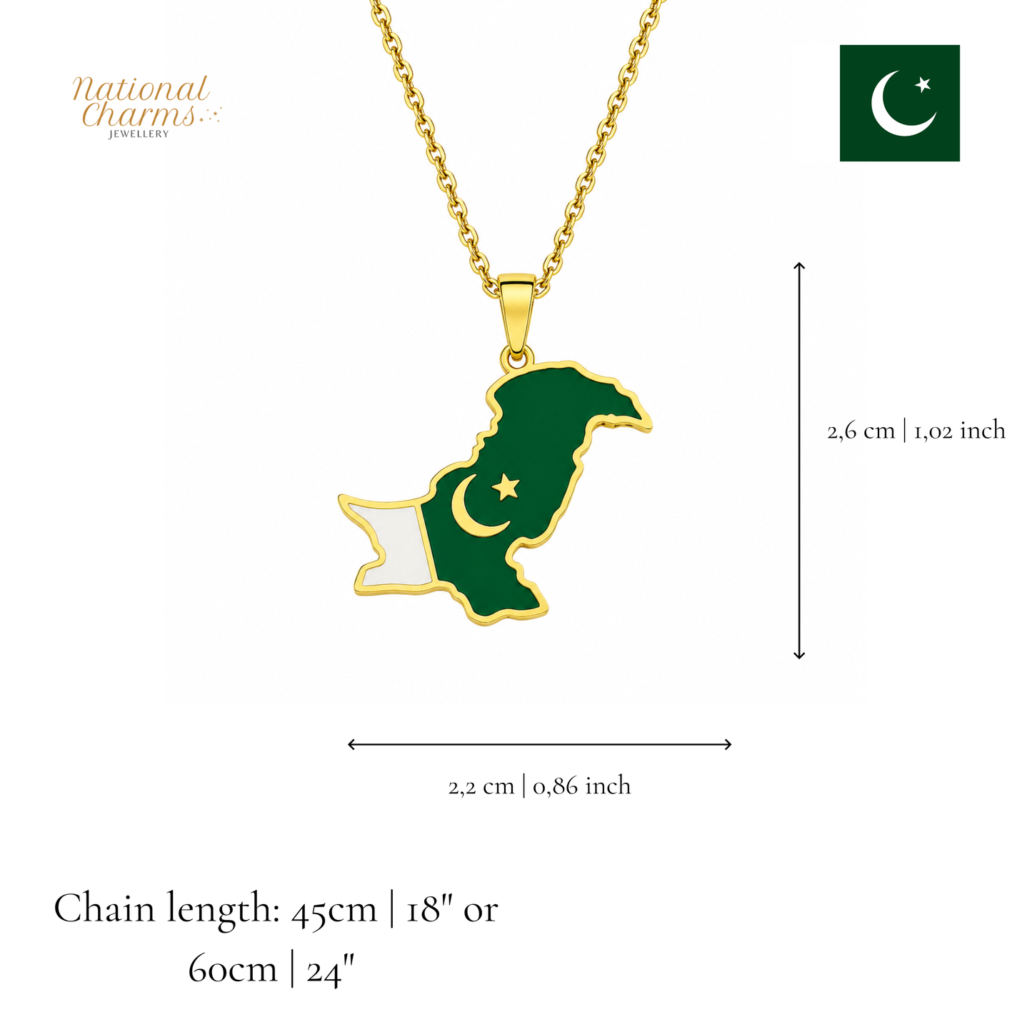 Länderkette Anhänger Halskette – Edelstahl, Gold- & Silber-Optik, 140+ Länder & Kulturen – Unisex Geschenk für Männer und Frauen – Perfekt für Geburtstage, Weihnachten und als Zeichen deiner Wurzeln