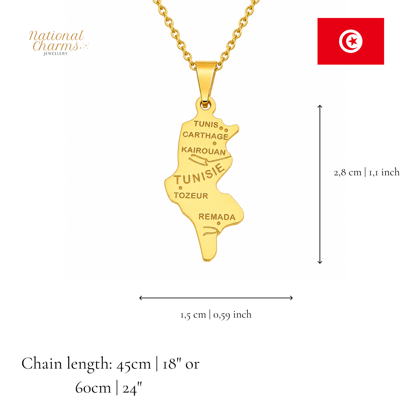 Länderkette Anhänger Halskette – Edelstahl, Gold- & Silber-Optik, 140+ Länder & Kulturen – Unisex Geschenk für Männer und Frauen – Perfekt für Geburtstage, Weihnachten und als Zeichen deiner Wurzeln