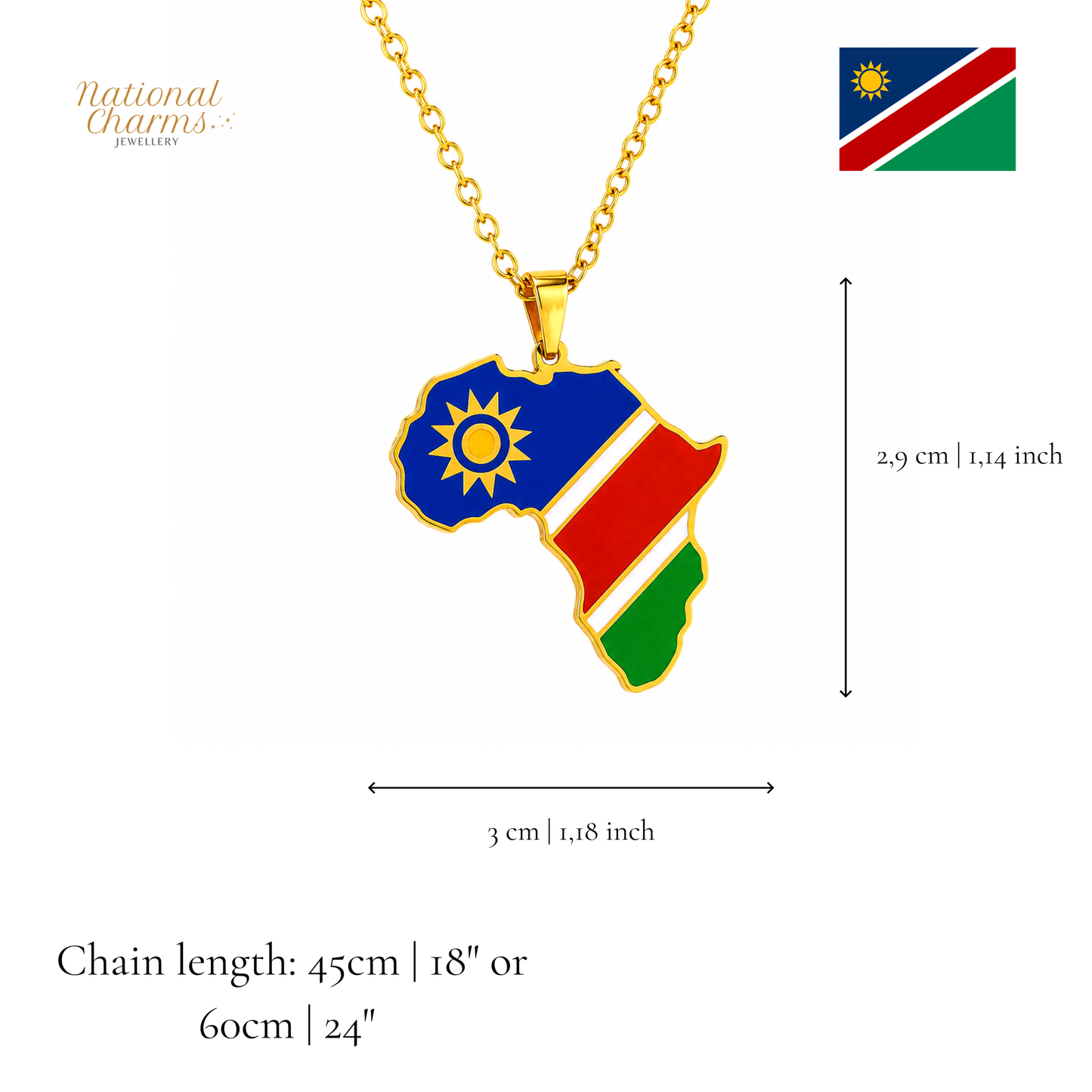 Länderkette Anhänger Halskette – Edelstahl, Gold- & Silber-Optik, 140+ Länder & Kulturen – Unisex Geschenk für Männer und Frauen – Perfekt für Geburtstage, Weihnachten und als Zeichen deiner Wurzeln
