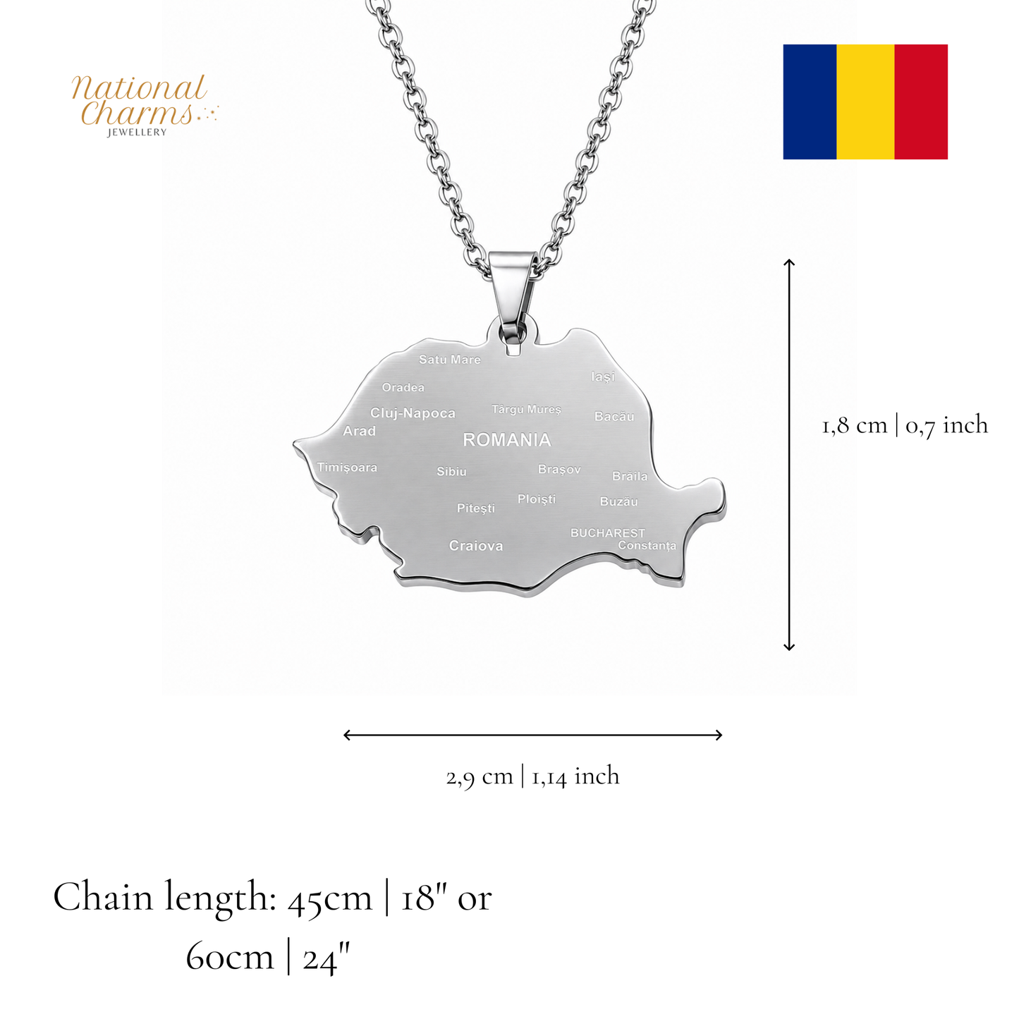 Länderkette Anhänger Halskette – Edelstahl, Gold- & Silber-Optik, 140+ Länder & Kulturen – Unisex Geschenk für Männer und Frauen – Perfekt für Geburtstage, Weihnachten und als Zeichen deiner Wurzeln