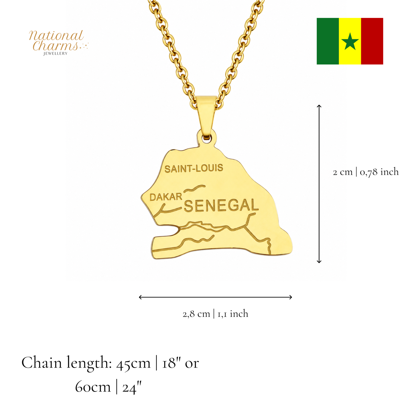 Länderkette Anhänger Halskette – Edelstahl, Gold- & Silber-Optik, 140+ Länder & Kulturen – Unisex Geschenk für Männer und Frauen – Perfekt für Geburtstage, Weihnachten und als Zeichen deiner Wurzeln