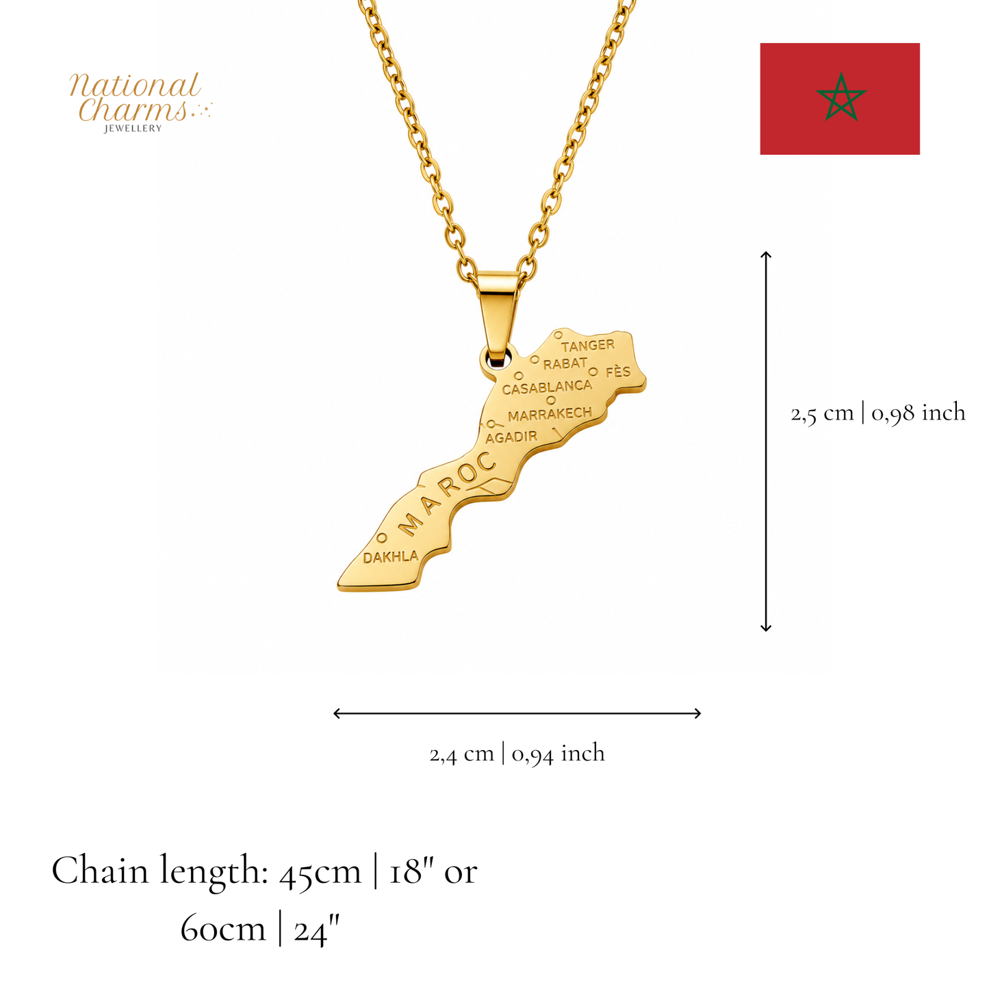 Länderkette Anhänger Halskette – Edelstahl, Gold- & Silber-Optik, 140+ Länder & Kulturen – Unisex Geschenk für Männer und Frauen – Perfekt für Geburtstage, Weihnachten und als Zeichen deiner Wurzeln