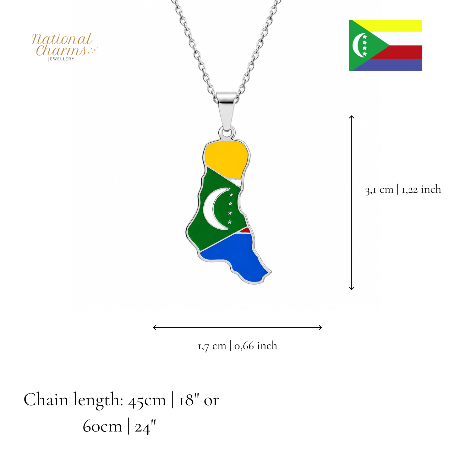 Länderkette Anhänger Halskette – Edelstahl, Gold- & Silber-Optik, 140+ Länder & Kulturen – Unisex Geschenk für Männer und Frauen – Perfekt für Geburtstage, Weihnachten und als Zeichen deiner Wurzeln