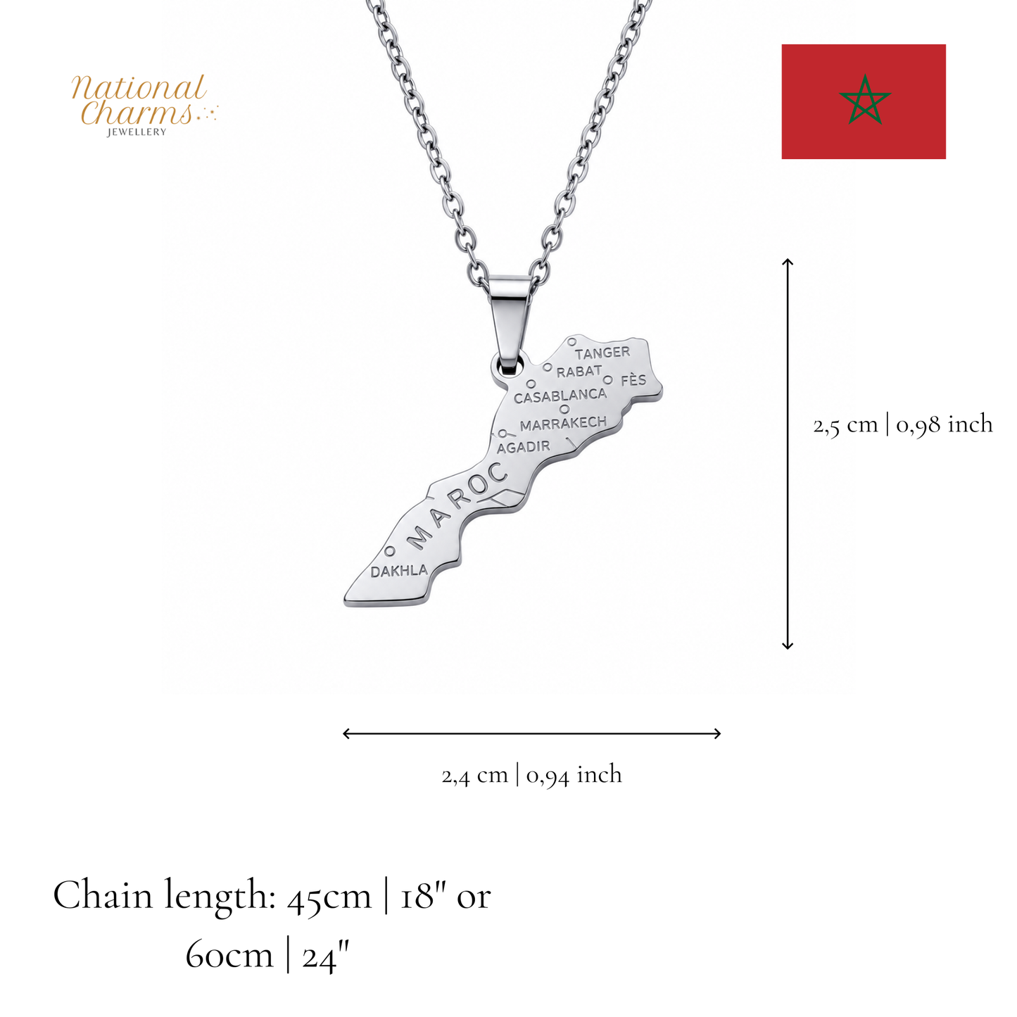 Länderkette Anhänger Halskette – Edelstahl, Gold- & Silber-Optik, 140+ Länder & Kulturen – Unisex Geschenk für Männer und Frauen – Perfekt für Geburtstage, Weihnachten und als Zeichen deiner Wurzeln