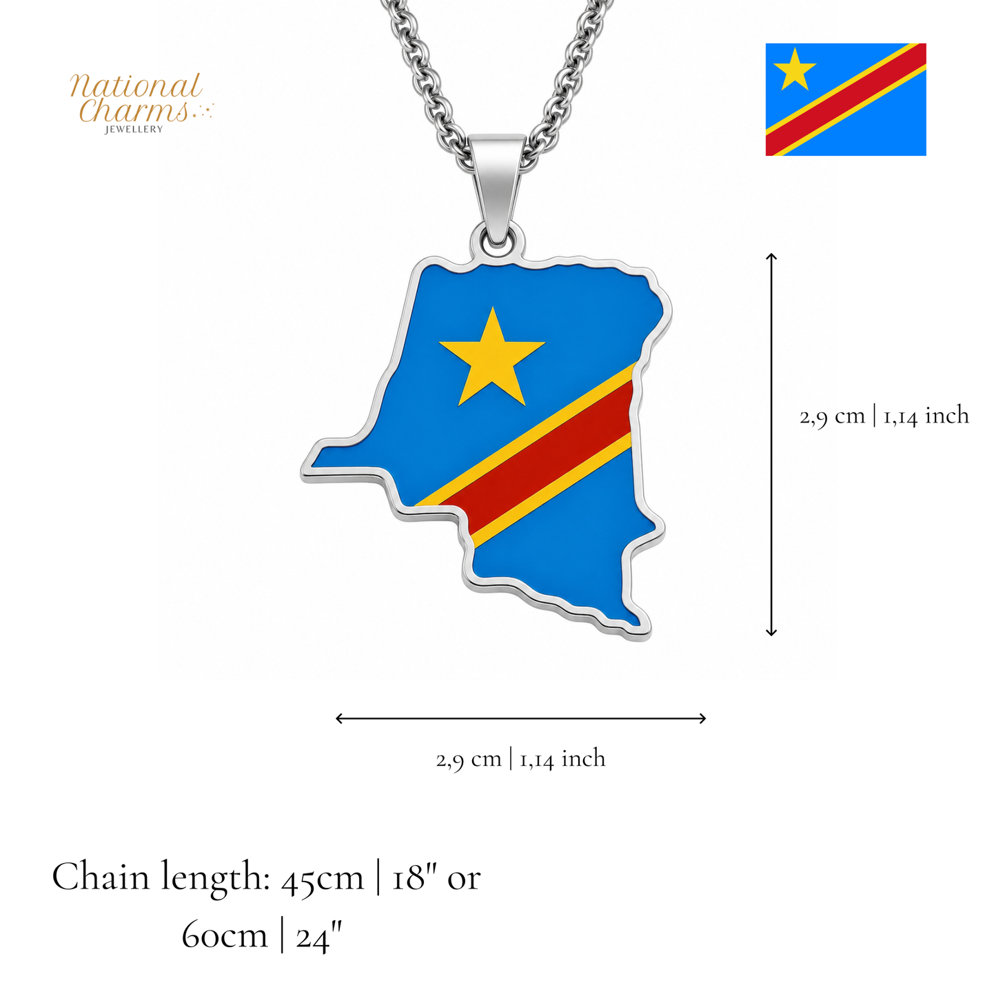 Länderkette Anhänger Halskette – Edelstahl, Gold- & Silber-Optik, 140+ Länder & Kulturen – Unisex Geschenk für Männer und Frauen – Perfekt für Geburtstage, Weihnachten und als Zeichen deiner Wurzeln