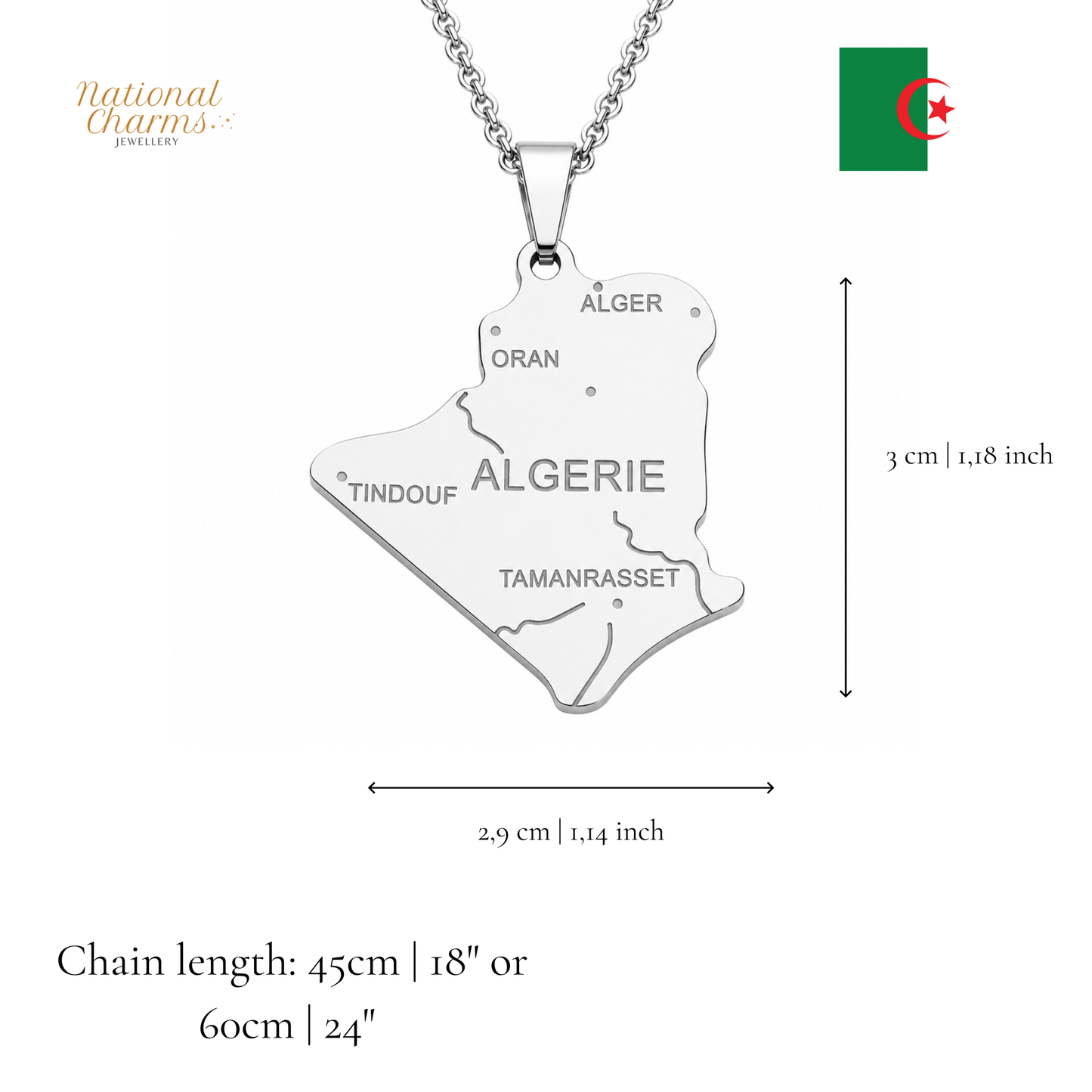 Länderkette Anhänger Halskette – Edelstahl, Gold- & Silber-Optik, 140+ Länder & Kulturen – Unisex Geschenk für Männer und Frauen – Perfekt für Geburtstage, Weihnachten und als Zeichen deiner Wurzeln