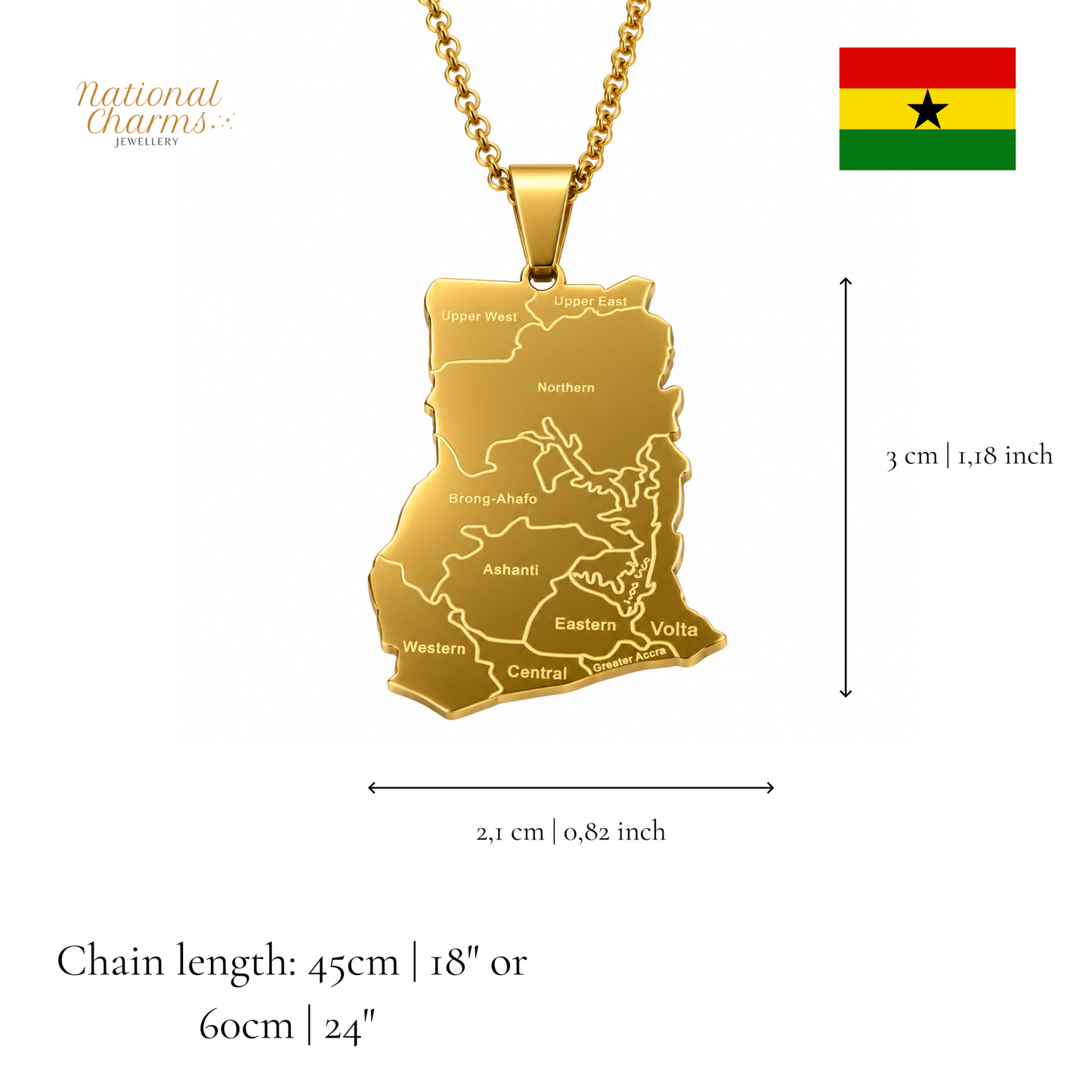Länderkette Anhänger Halskette – Edelstahl, Gold- & Silber-Optik, 140+ Länder & Kulturen – Unisex Geschenk für Männer und Frauen – Perfekt für Geburtstage, Weihnachten und als Zeichen deiner Wurzeln