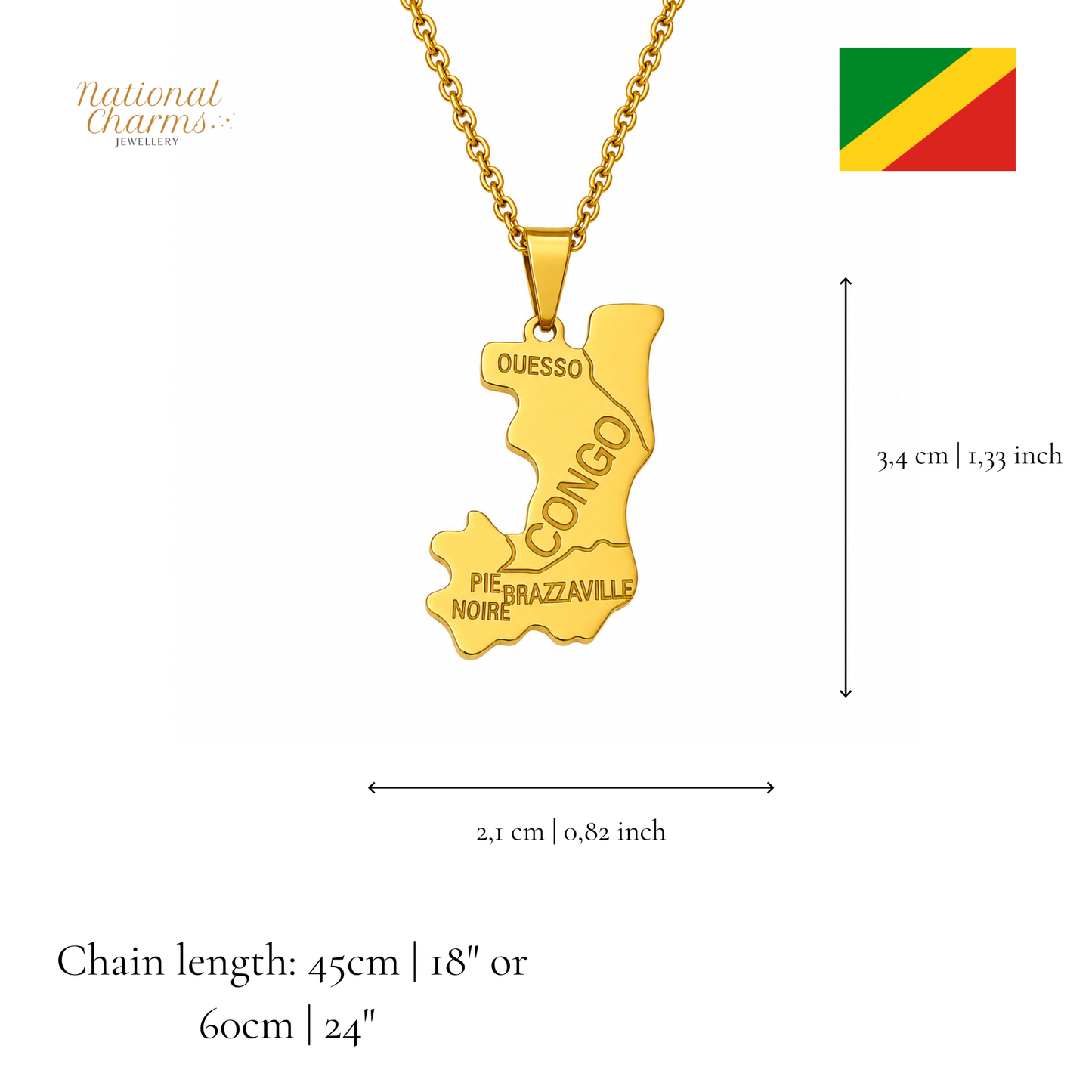 Länderkette Anhänger Halskette – Edelstahl, Gold- & Silber-Optik, 140+ Länder & Kulturen – Unisex Geschenk für Männer und Frauen – Perfekt für Geburtstage, Weihnachten und als Zeichen deiner Wurzeln