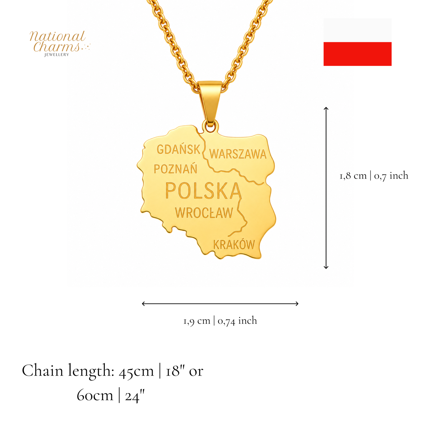 Länderkette Anhänger Halskette – Edelstahl, Gold- & Silber-Optik, 140+ Länder & Kulturen – Unisex Geschenk für Männer und Frauen – Perfekt für Geburtstage, Weihnachten und als Zeichen deiner Wurzeln