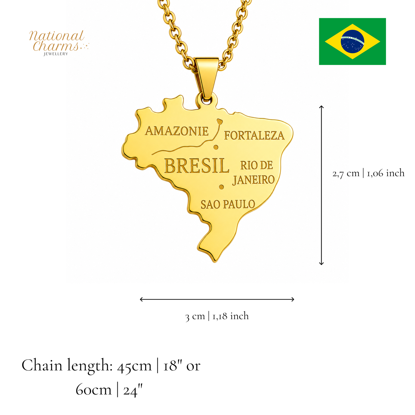 Länderkette Anhänger Halskette – Edelstahl, Gold- & Silber-Optik, 140+ Länder & Kulturen – Unisex Geschenk für Männer und Frauen – Perfekt für Geburtstage, Weihnachten und als Zeichen deiner Wurzeln
