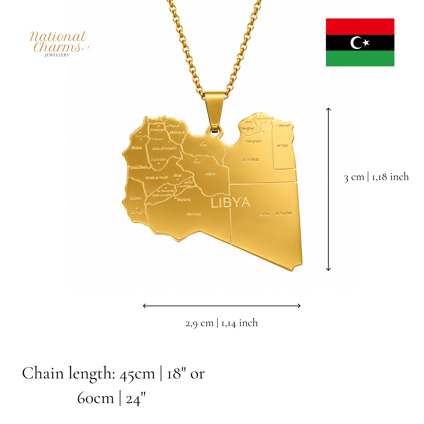 Länderkette Anhänger Halskette – Edelstahl, Gold- & Silber-Optik, 140+ Länder & Kulturen – Unisex Geschenk für Männer und Frauen – Perfekt für Geburtstage, Weihnachten und als Zeichen deiner Wurzeln