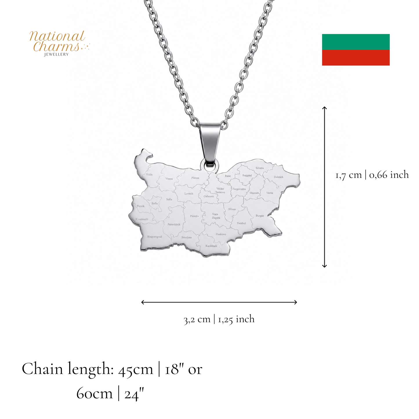 Länderkette Anhänger Halskette – Edelstahl, Gold- & Silber-Optik, 140+ Länder & Kulturen – Unisex Geschenk für Männer und Frauen – Perfekt für Geburtstage, Weihnachten und als Zeichen deiner Wurzeln