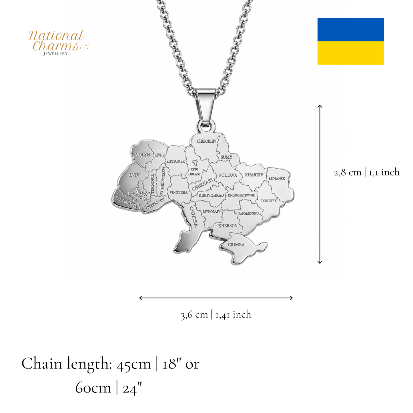 Länderkette Anhänger Halskette – Edelstahl, Gold- & Silber-Optik, 140+ Länder & Kulturen – Unisex Geschenk für Männer und Frauen – Perfekt für Geburtstage, Weihnachten und als Zeichen deiner Wurzeln