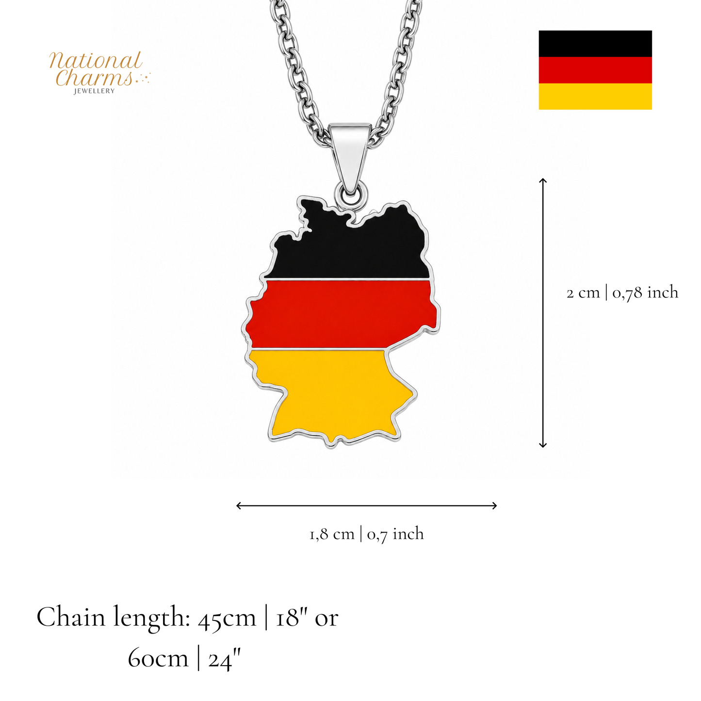 Länderkette Anhänger Halskette – Edelstahl, Gold- & Silber-Optik, 140+ Länder & Kulturen – Unisex Geschenk für Männer und Frauen – Perfekt für Geburtstage, Weihnachten und als Zeichen deiner Wurzeln