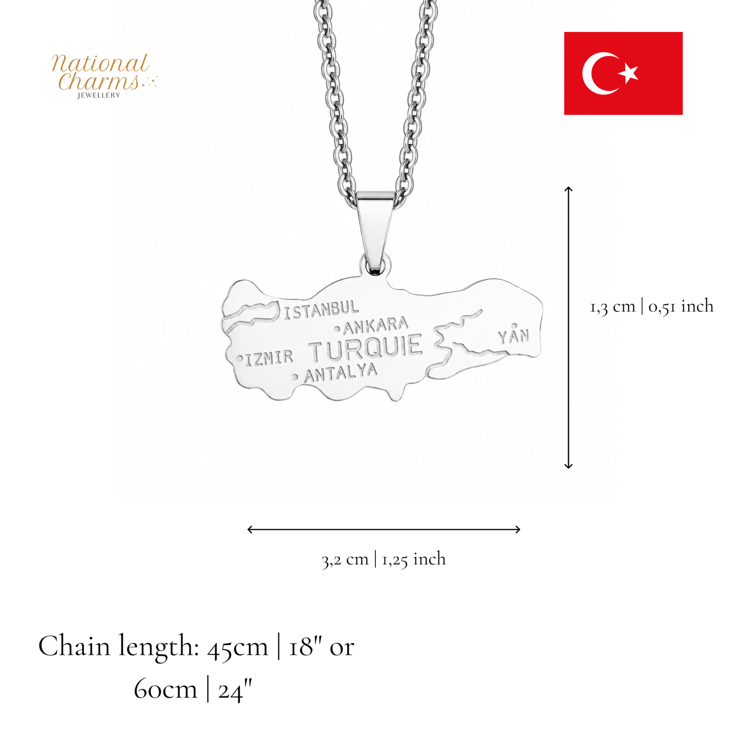 Länderkette Anhänger Halskette – Edelstahl, Gold- & Silber-Optik, 140+ Länder & Kulturen – Unisex Geschenk für Männer und Frauen – Perfekt für Geburtstage, Weihnachten und als Zeichen deiner Wurzeln
