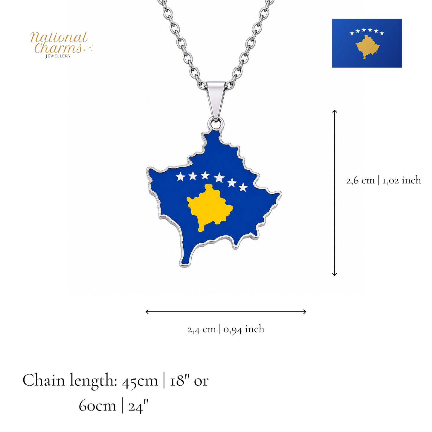 Länderkette Anhänger Halskette – Edelstahl, Gold- & Silber-Optik, 140+ Länder & Kulturen – Unisex Geschenk für Männer und Frauen – Perfekt für Geburtstage, Weihnachten und als Zeichen deiner Wurzeln