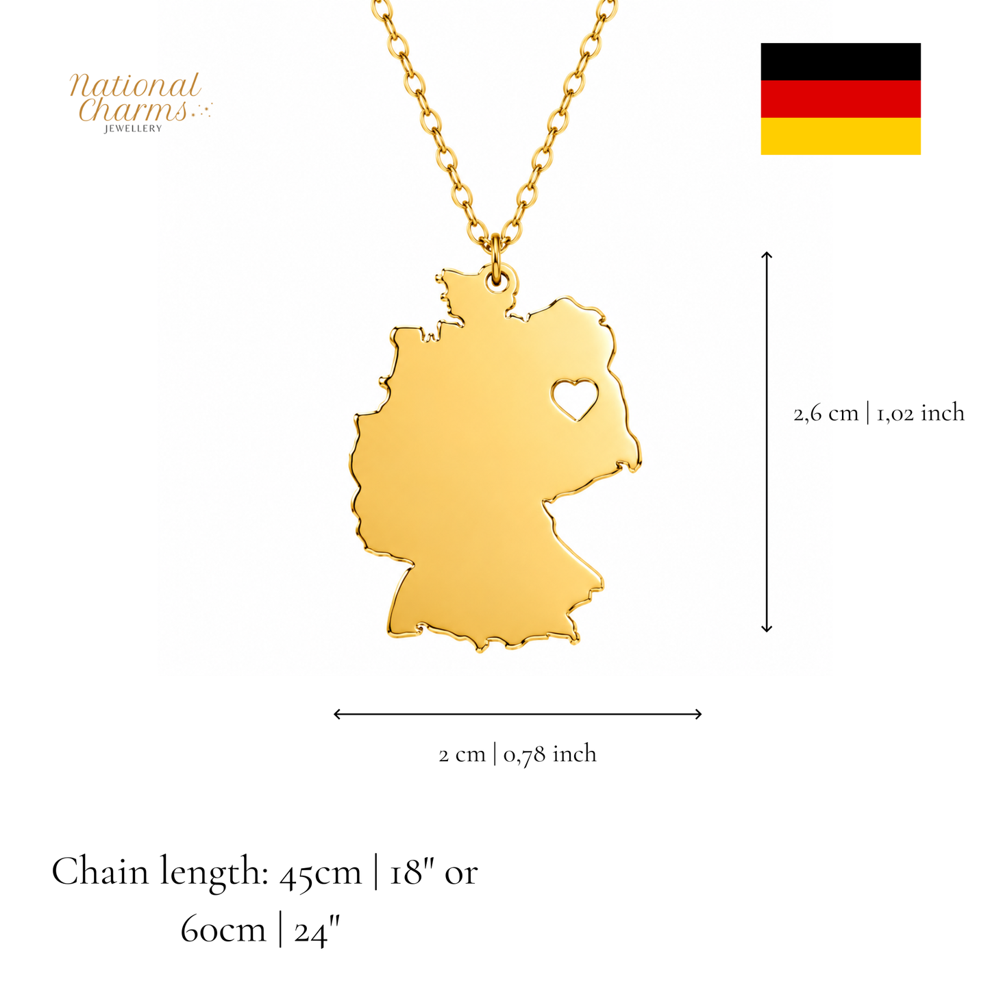 Länderkette Anhänger Halskette – Edelstahl, Gold- & Silber-Optik, 140+ Länder & Kulturen – Unisex Geschenk für Männer und Frauen – Perfekt für Geburtstage, Weihnachten und als Zeichen deiner Wurzeln