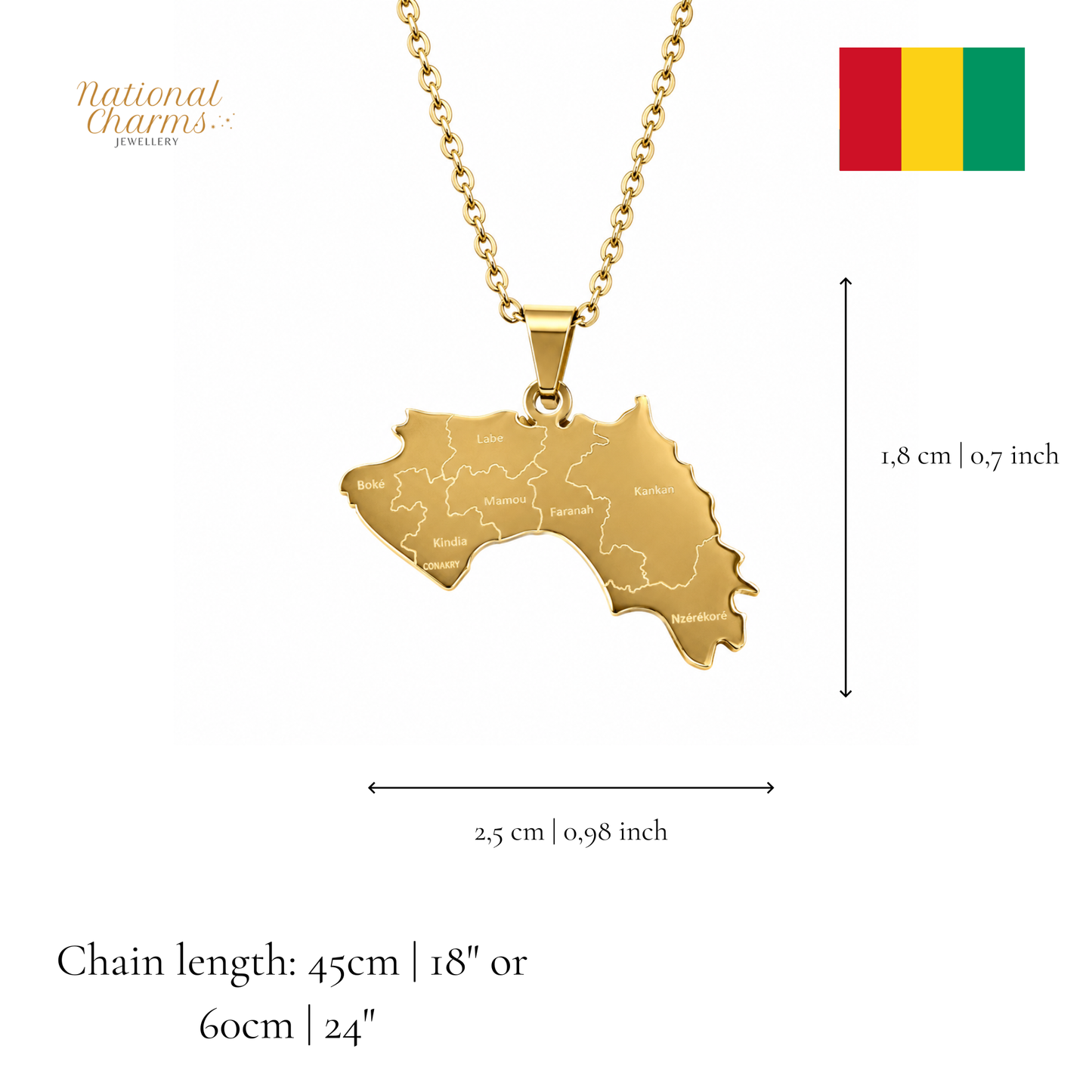 Länderkette Anhänger Halskette – Edelstahl, Gold- & Silber-Optik, 140+ Länder & Kulturen – Unisex Geschenk für Männer und Frauen – Perfekt für Geburtstage, Weihnachten und als Zeichen deiner Wurzeln