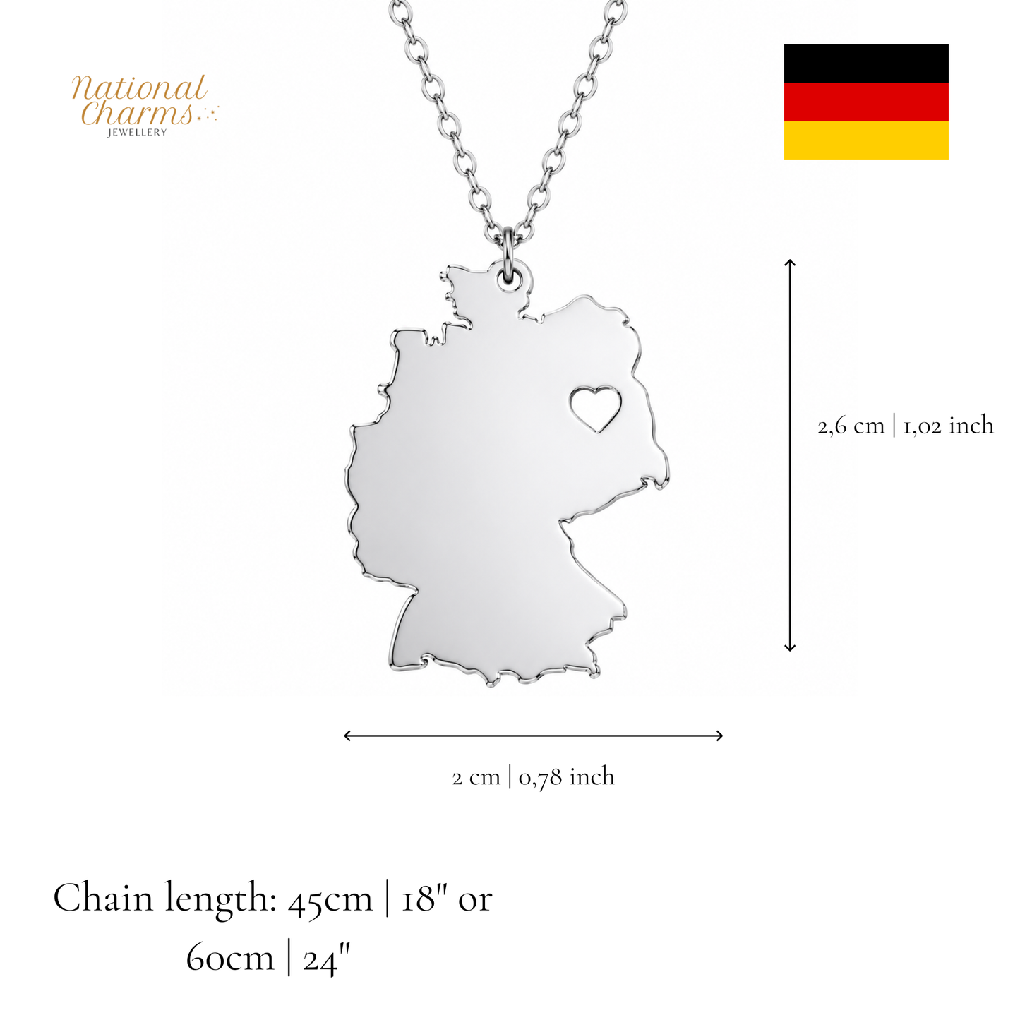 Länderkette Anhänger Halskette – Edelstahl, Gold- & Silber-Optik, 140+ Länder & Kulturen – Unisex Geschenk für Männer und Frauen – Perfekt für Geburtstage, Weihnachten und als Zeichen deiner Wurzeln