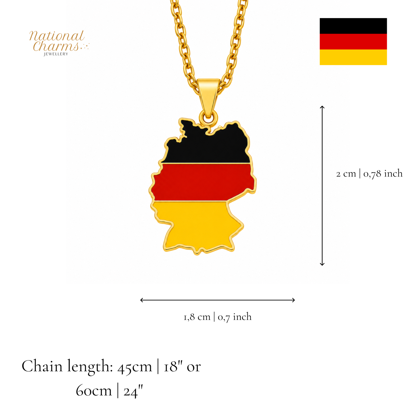 Länderkette Anhänger Halskette – Edelstahl, Gold- & Silber-Optik, 140+ Länder & Kulturen – Unisex Geschenk für Männer und Frauen – Perfekt für Geburtstage, Weihnachten und als Zeichen deiner Wurzeln
