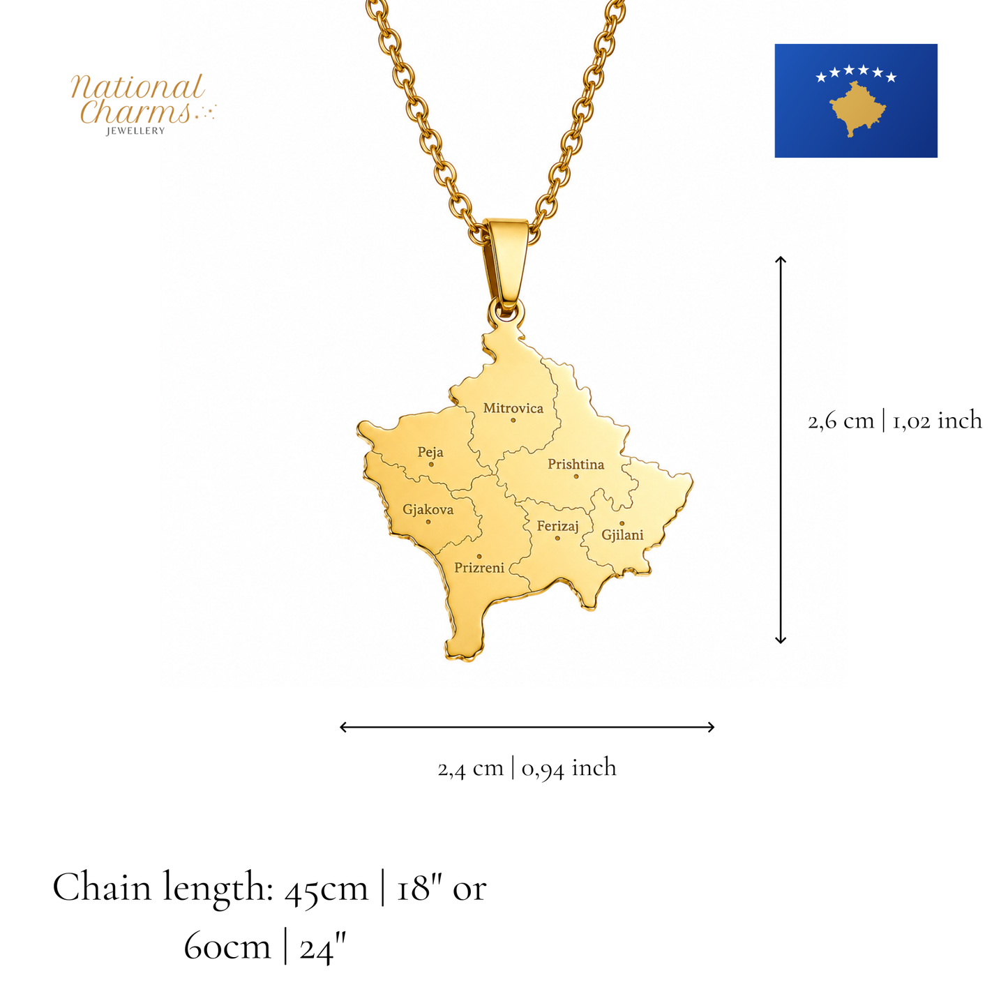 Länderkette Anhänger Halskette – Edelstahl, Gold- & Silber-Optik, 140+ Länder & Kulturen – Unisex Geschenk für Männer und Frauen – Perfekt für Geburtstage, Weihnachten und als Zeichen deiner Wurzeln