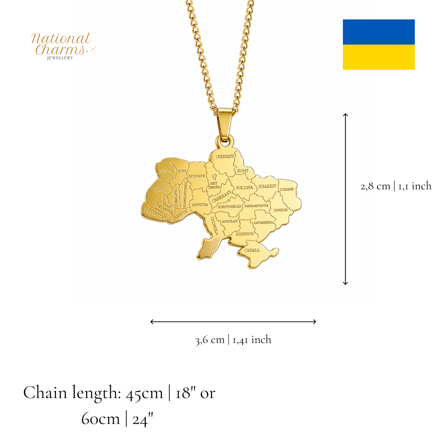 Länderkette Anhänger Halskette – Edelstahl, Gold- & Silber-Optik, 140+ Länder & Kulturen – Unisex Geschenk für Männer und Frauen – Perfekt für Geburtstage, Weihnachten und als Zeichen deiner Wurzeln