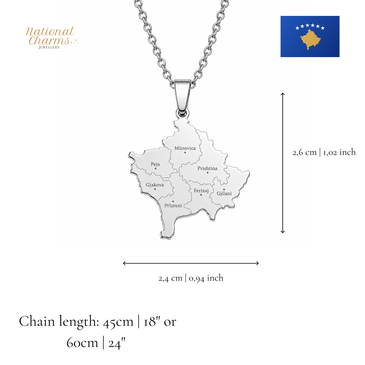 Länderkette Anhänger Halskette – Edelstahl, Gold- & Silber-Optik, 140+ Länder & Kulturen – Unisex Geschenk für Männer und Frauen – Perfekt für Geburtstage, Weihnachten und als Zeichen deiner Wurzeln