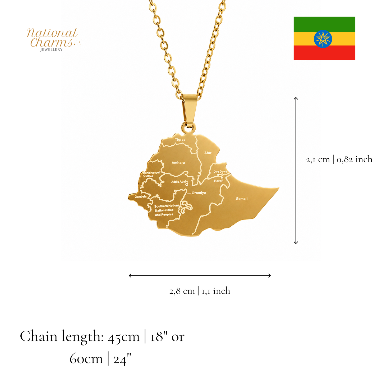 Länderkette Anhänger Halskette – Edelstahl, Gold- & Silber-Optik, 140+ Länder & Kulturen – Unisex Geschenk für Männer und Frauen – Perfekt für Geburtstage, Weihnachten und als Zeichen deiner Wurzeln