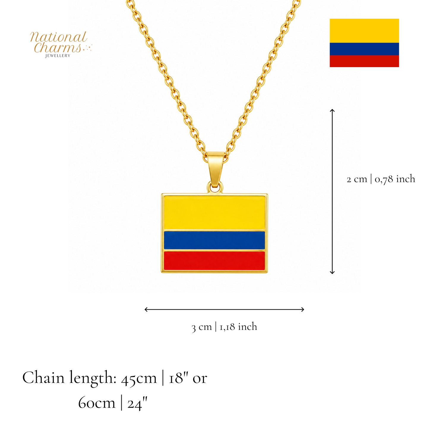Länderkette Anhänger Halskette – Edelstahl, Gold- & Silber-Optik, 140+ Länder & Kulturen – Unisex Geschenk für Männer und Frauen – Perfekt für Geburtstage, Weihnachten und als Zeichen deiner Wurzeln