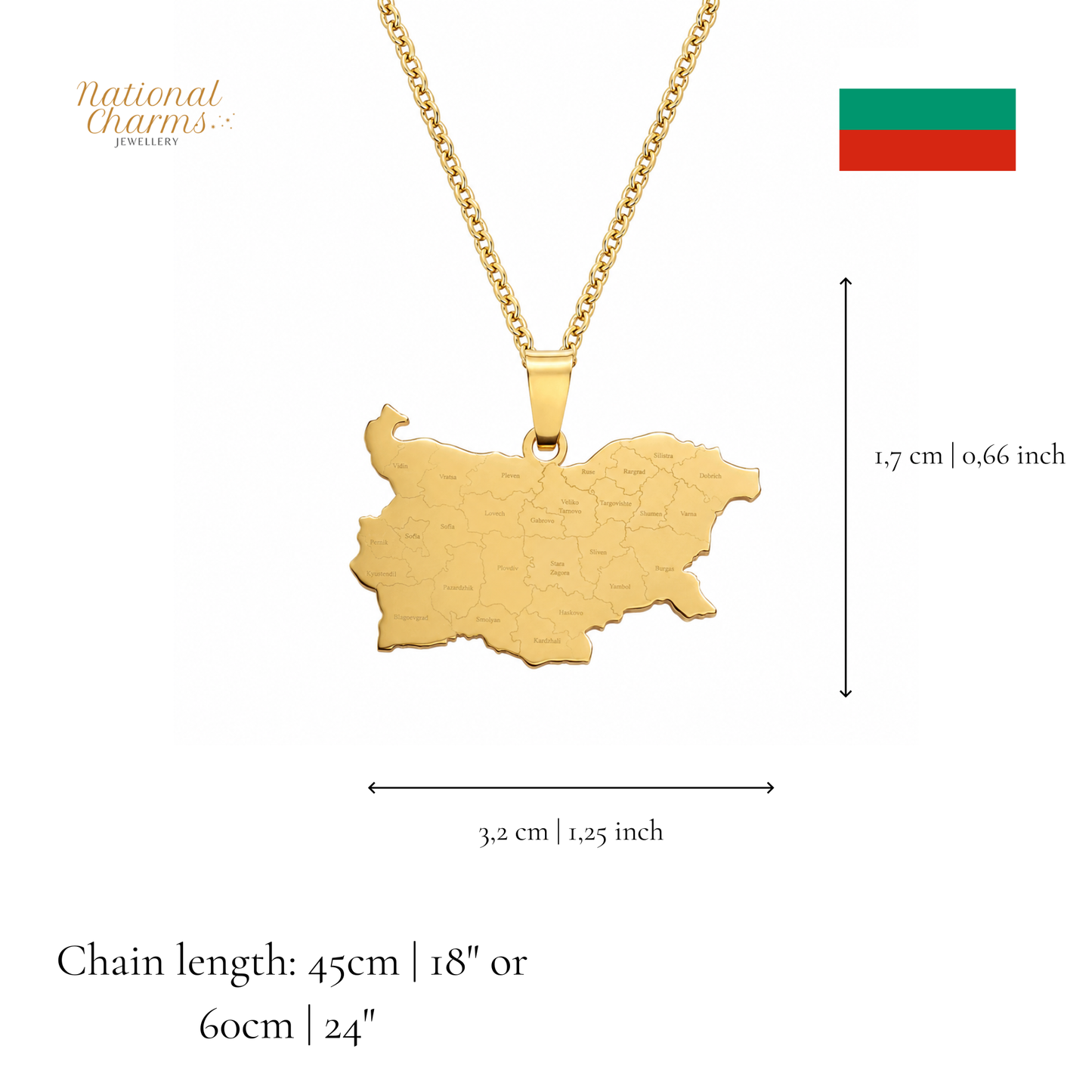 Länderkette Anhänger Halskette – Edelstahl, Gold- & Silber-Optik, 140+ Länder & Kulturen – Unisex Geschenk für Männer und Frauen – Perfekt für Geburtstage, Weihnachten und als Zeichen deiner Wurzeln