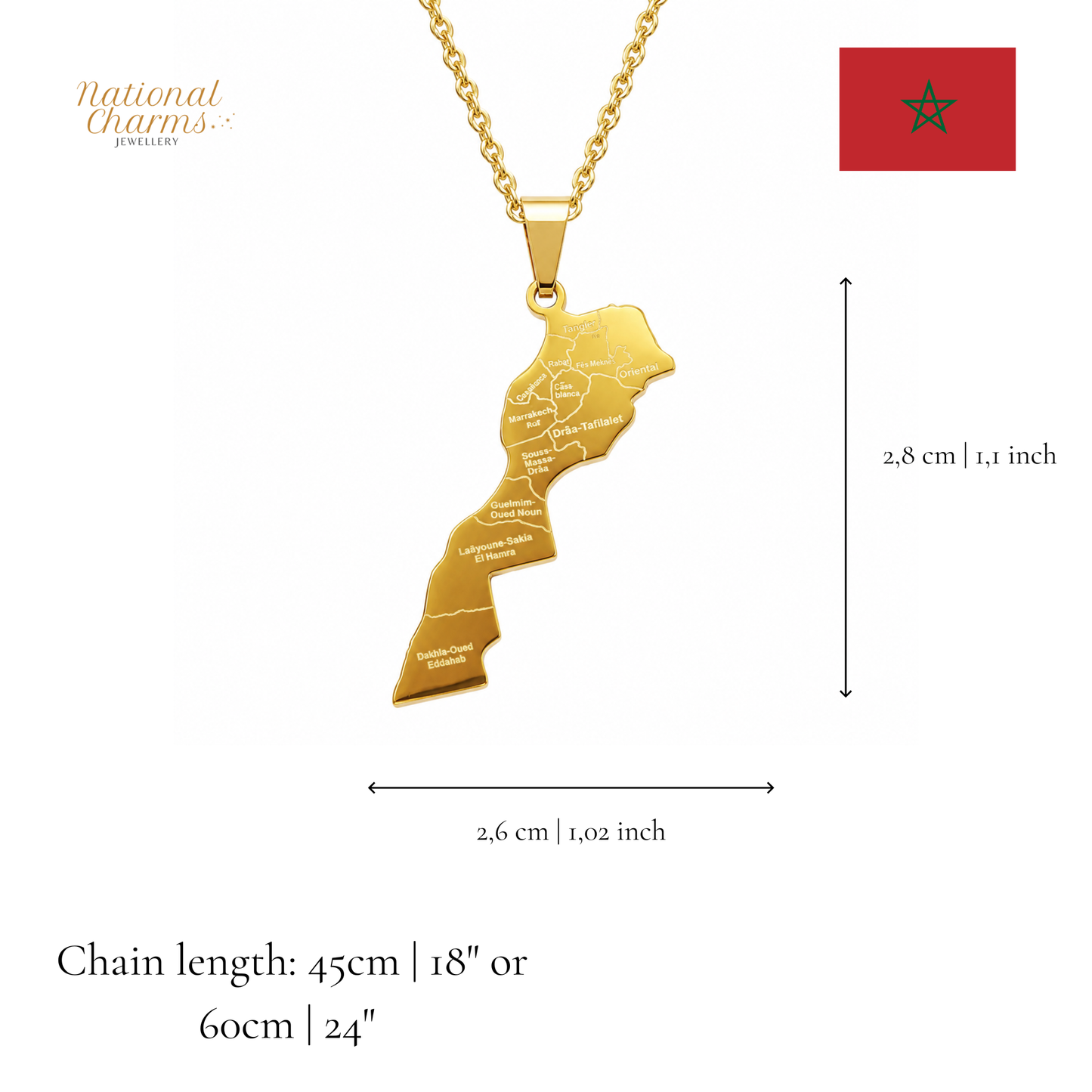 Länderkette Anhänger Halskette – Edelstahl, Gold- & Silber-Optik, 140+ Länder & Kulturen – Unisex Geschenk für Männer und Frauen – Perfekt für Geburtstage, Weihnachten und als Zeichen deiner Wurzeln