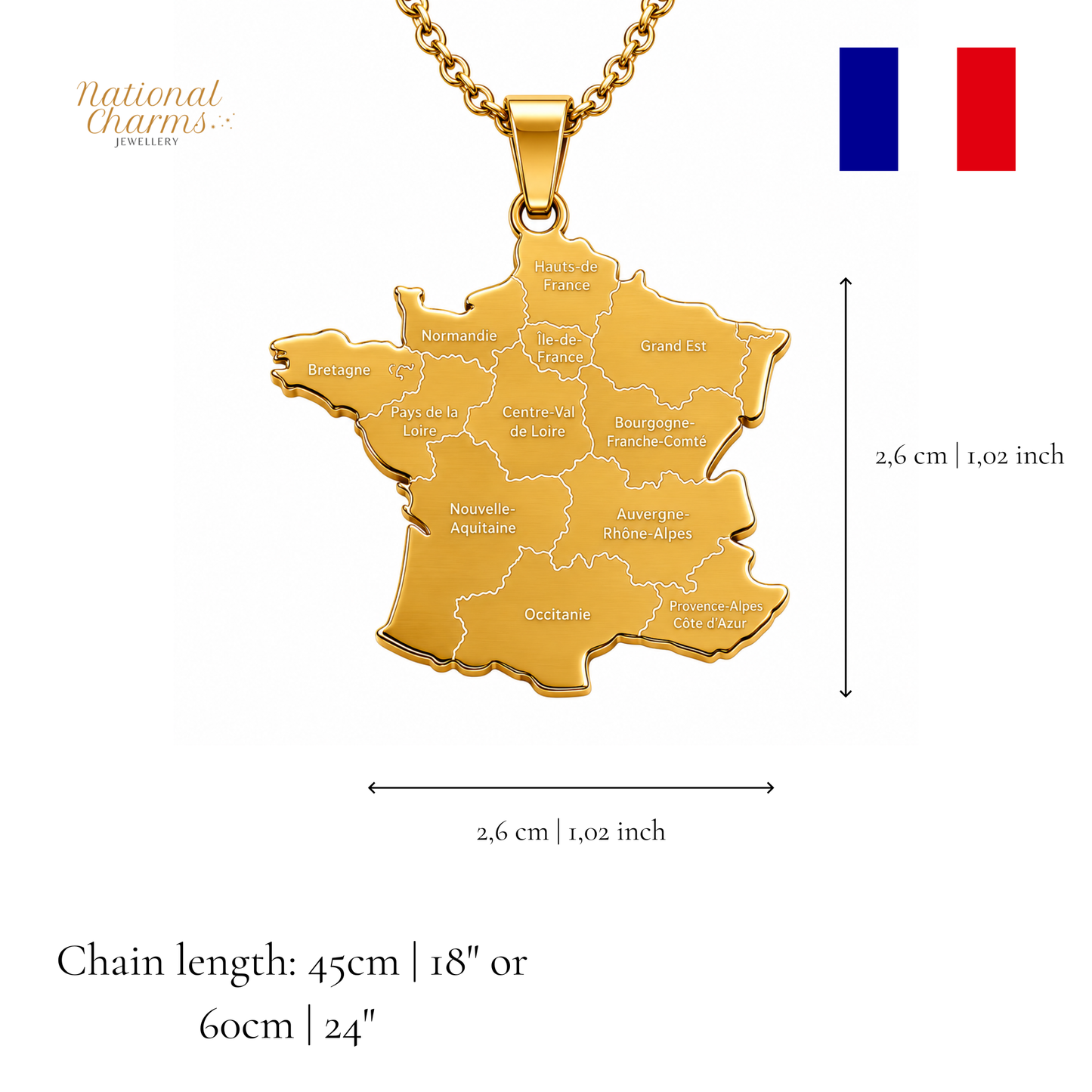 Länderkette Anhänger Halskette – Edelstahl, Gold- & Silber-Optik, 140+ Länder & Kulturen – Unisex Geschenk für Männer und Frauen – Perfekt für Geburtstage, Weihnachten und als Zeichen deiner Wurzeln