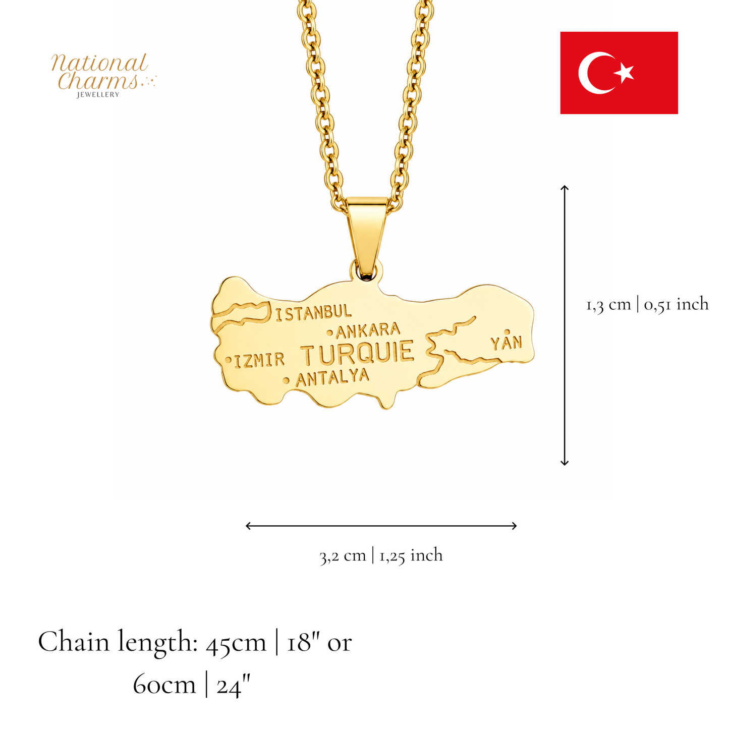 Länderkette Anhänger Halskette – Edelstahl, Gold- & Silber-Optik, 140+ Länder & Kulturen – Unisex Geschenk für Männer und Frauen – Perfekt für Geburtstage, Weihnachten und als Zeichen deiner Wurzeln