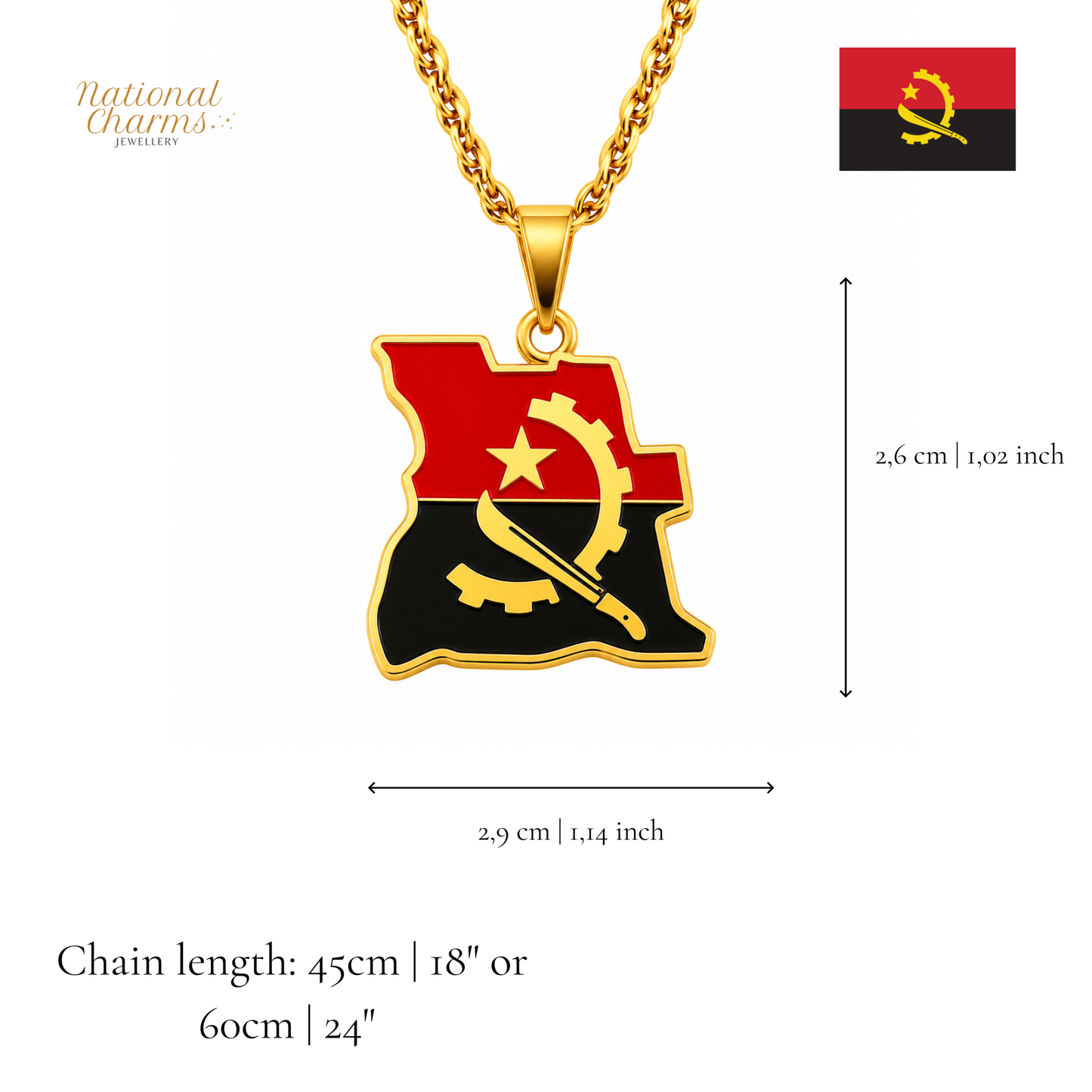 Länderkette Anhänger Halskette – Edelstahl, Gold- & Silber-Optik, 140+ Länder & Kulturen – Unisex Geschenk für Männer und Frauen – Perfekt für Geburtstage, Weihnachten und als Zeichen deiner Wurzeln