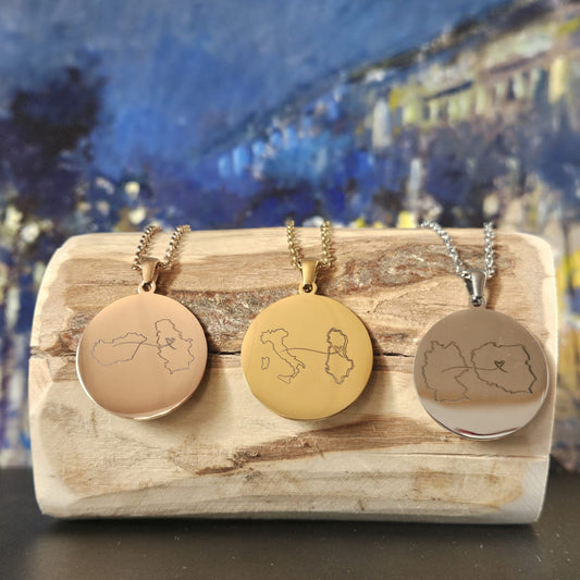 Personalized Two Countries Necklace