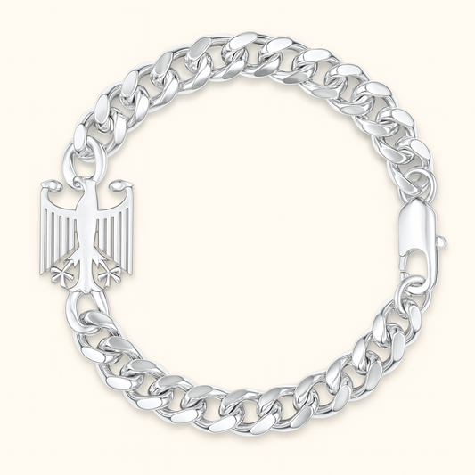 Deutschland Armband aus silbernem Edelstahl mit Bundesadler